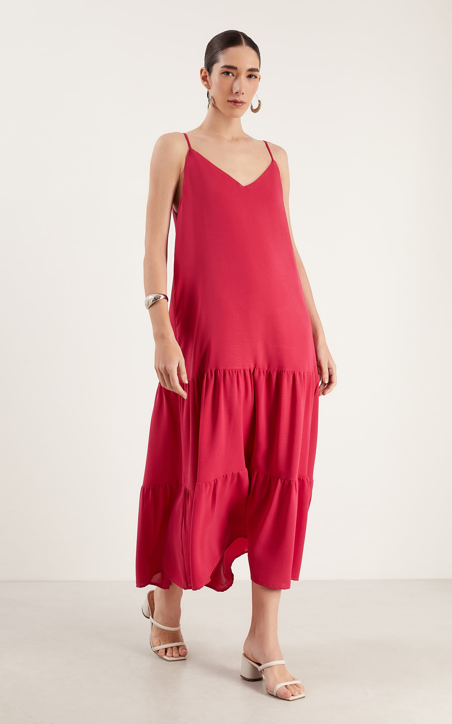 Vestido Midi Cherry Decote v Cereja