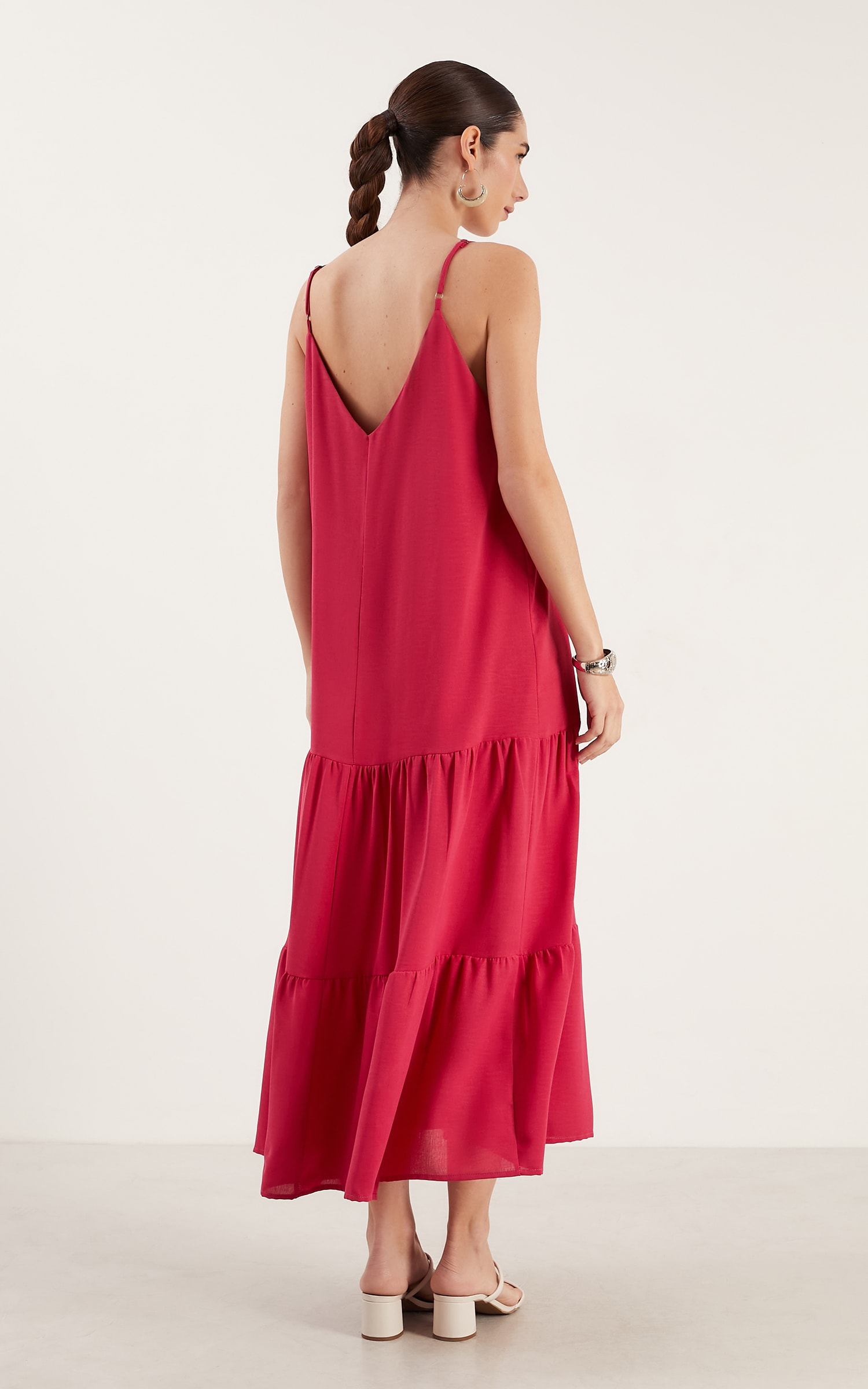 Vestido Midi Cherry Decote v Cereja
