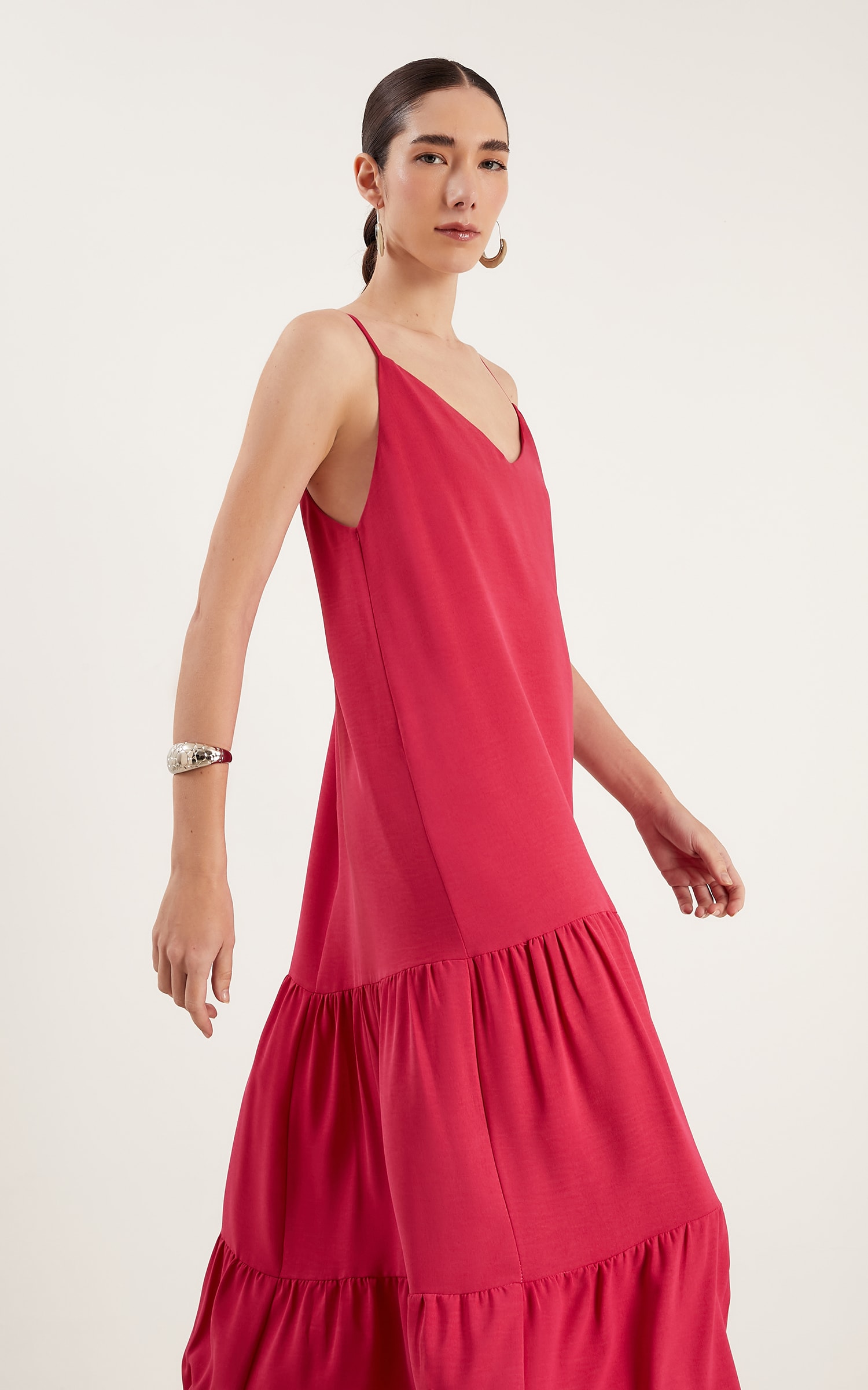 Vestido Midi Cherry Decote v Cereja