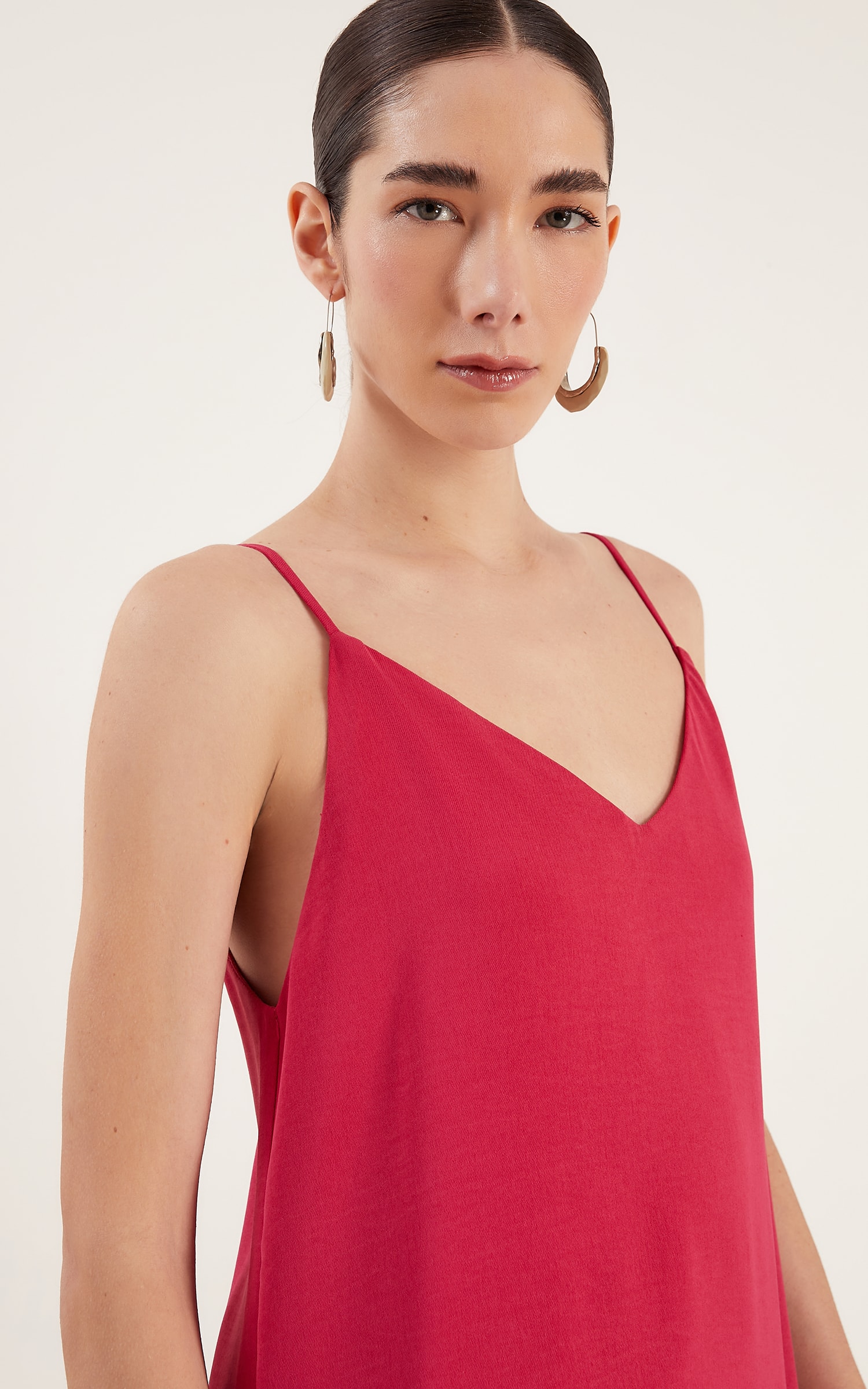 Vestido Midi Cherry Decote v Cereja