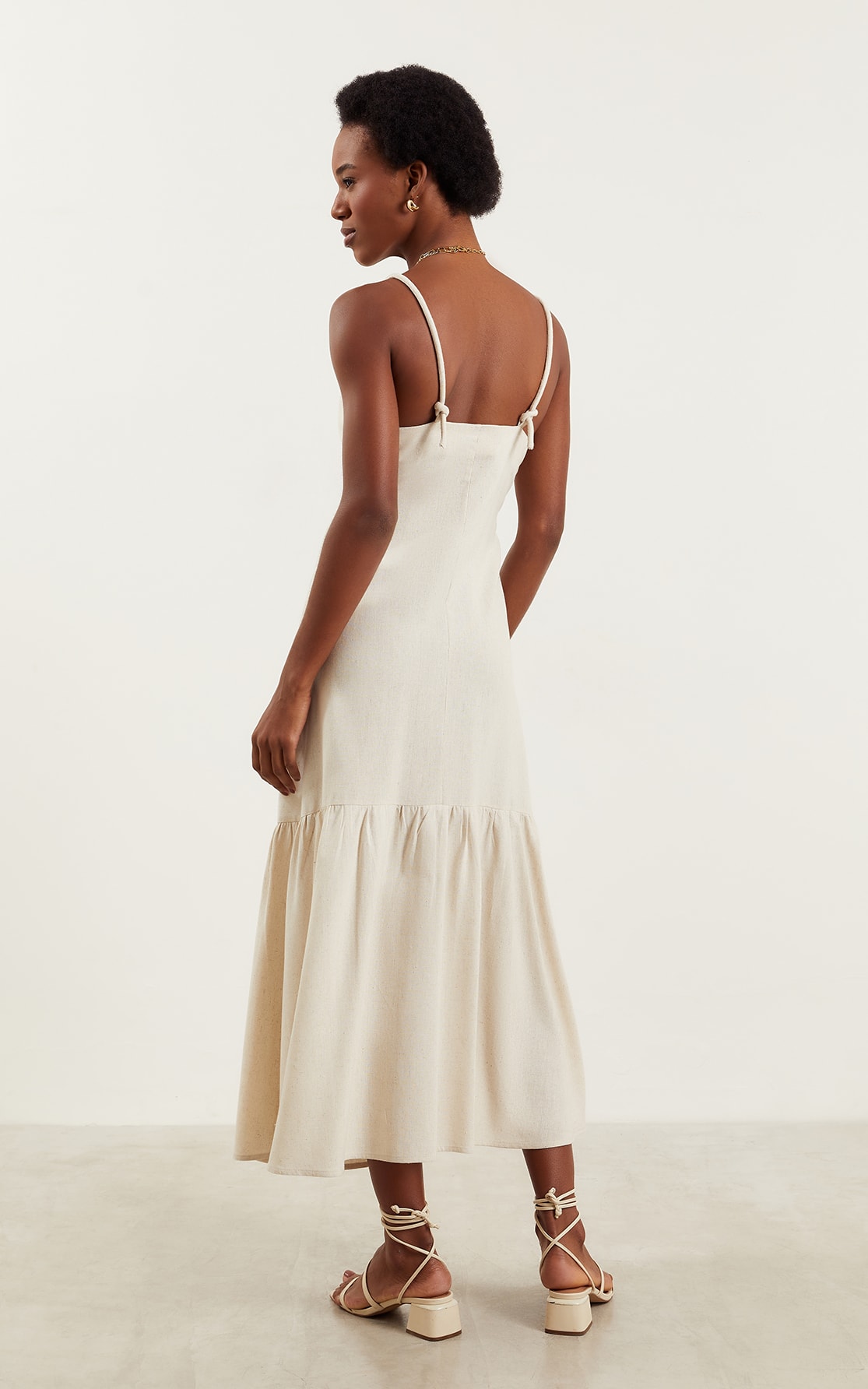 Vestido Midi Coral Natural