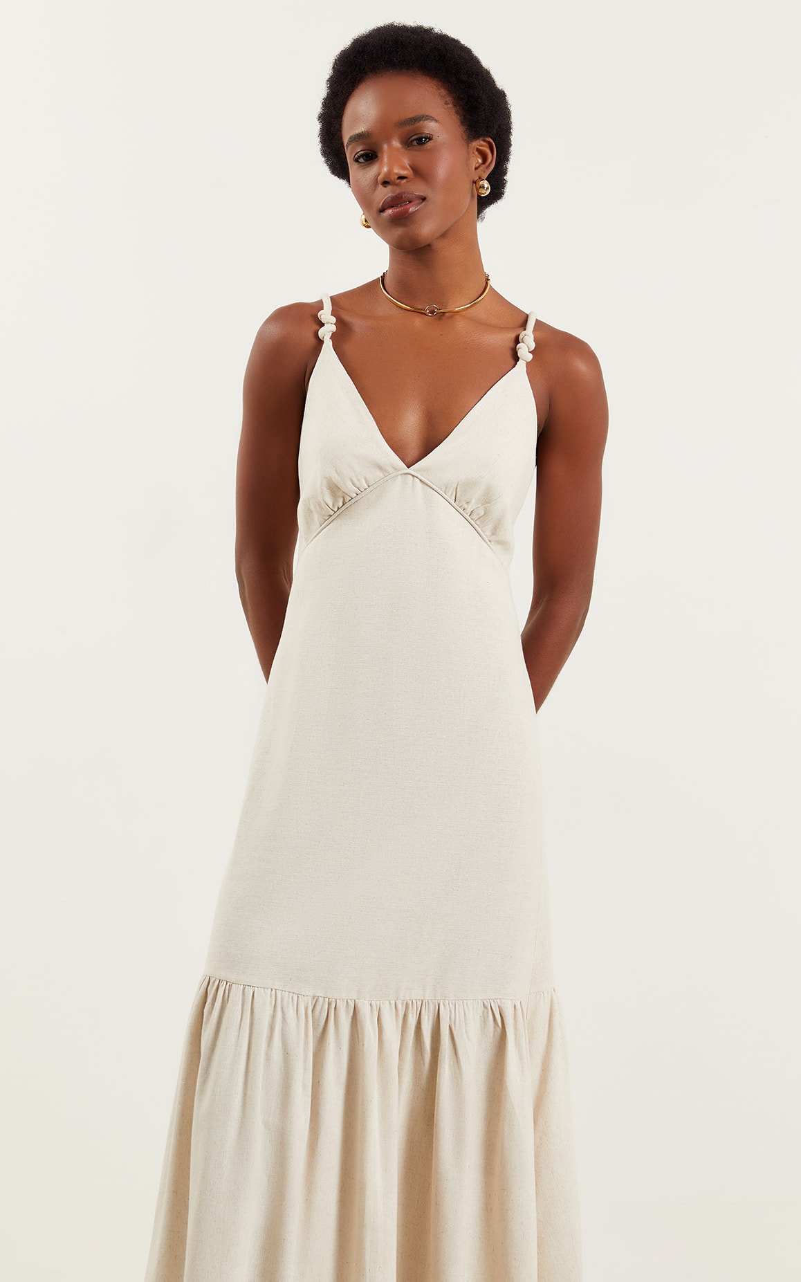 Vestido Midi Coral Natural