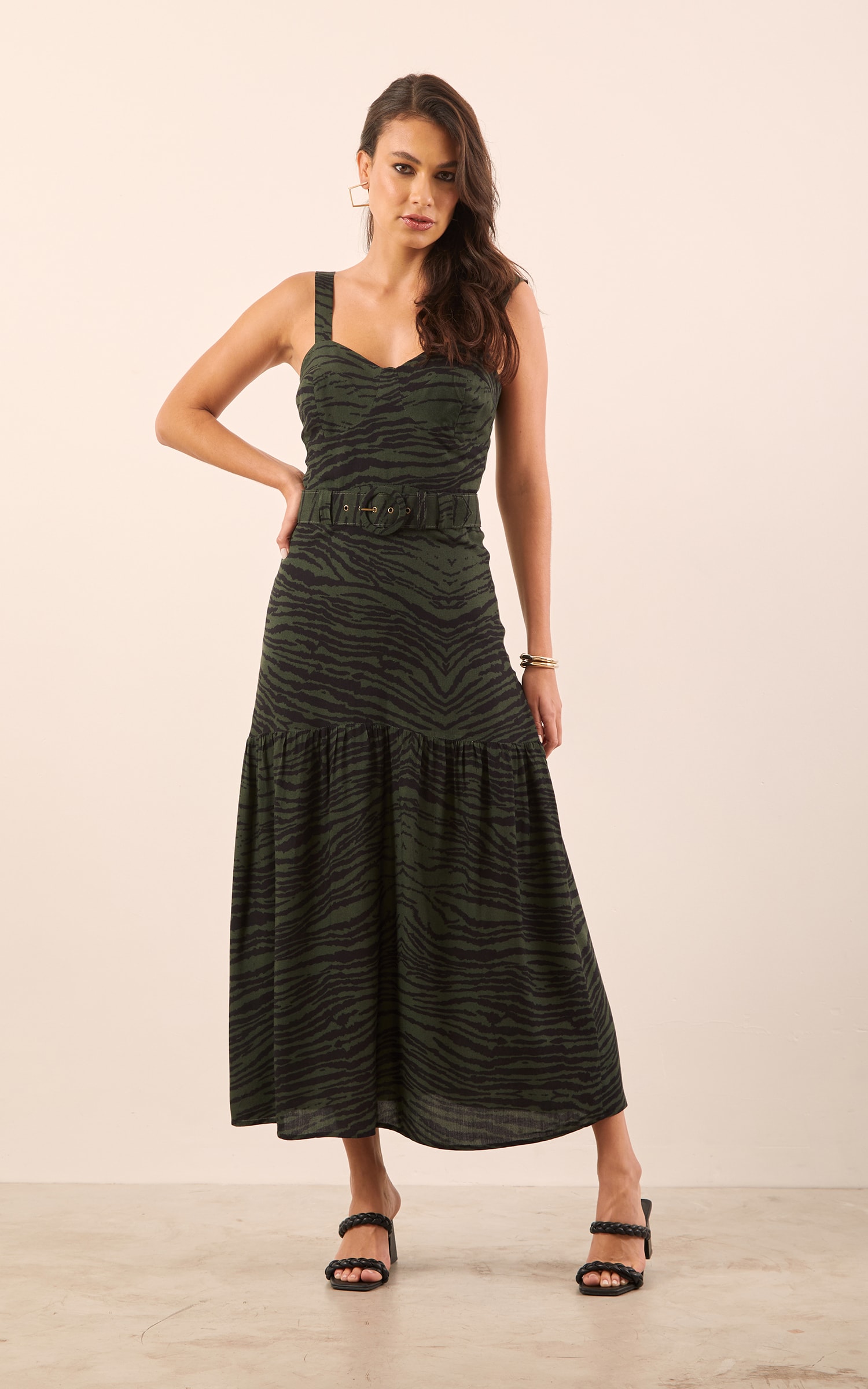 Vestido Midi Estampa Electro
