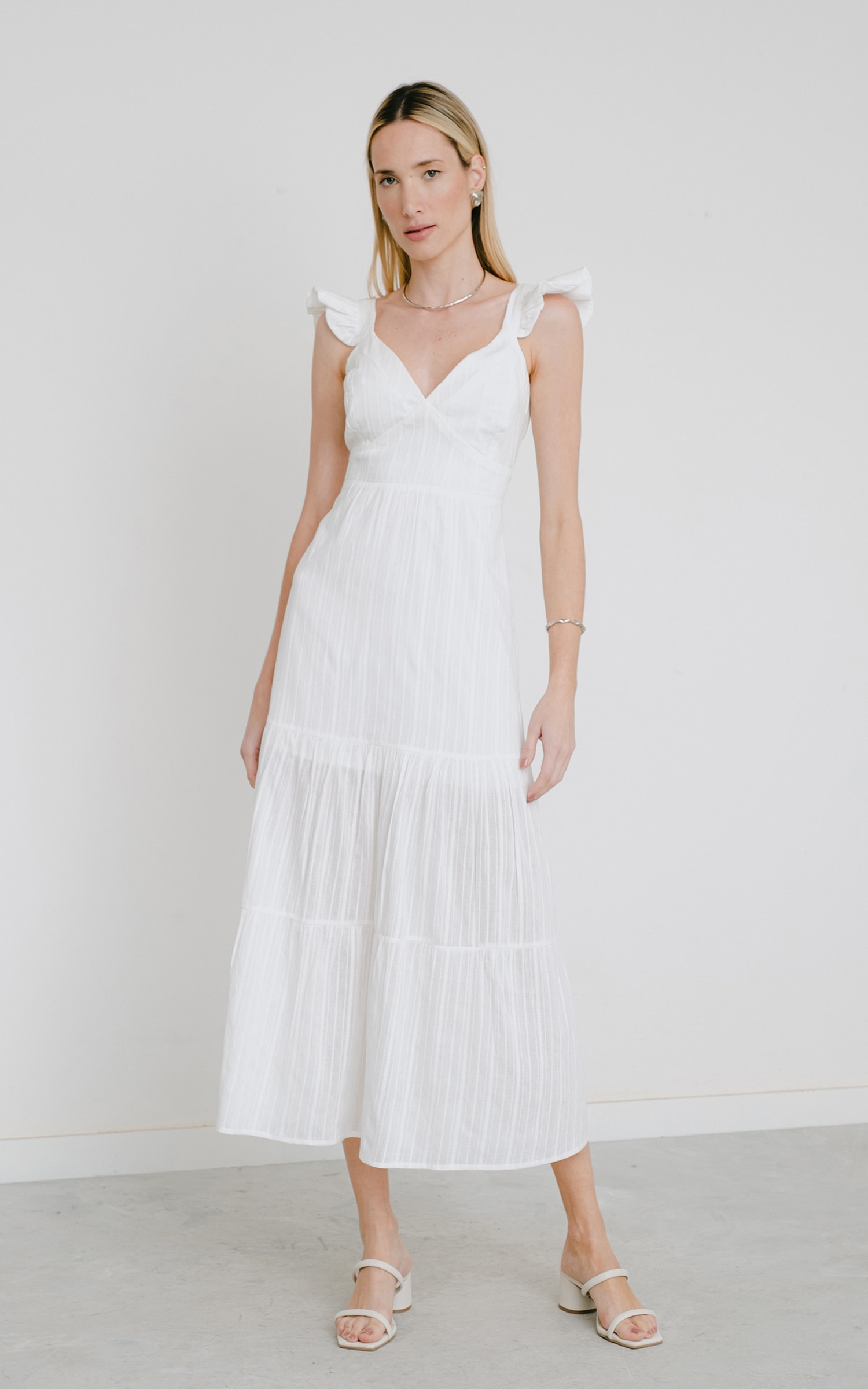 Vestido Midi Folclore Off White