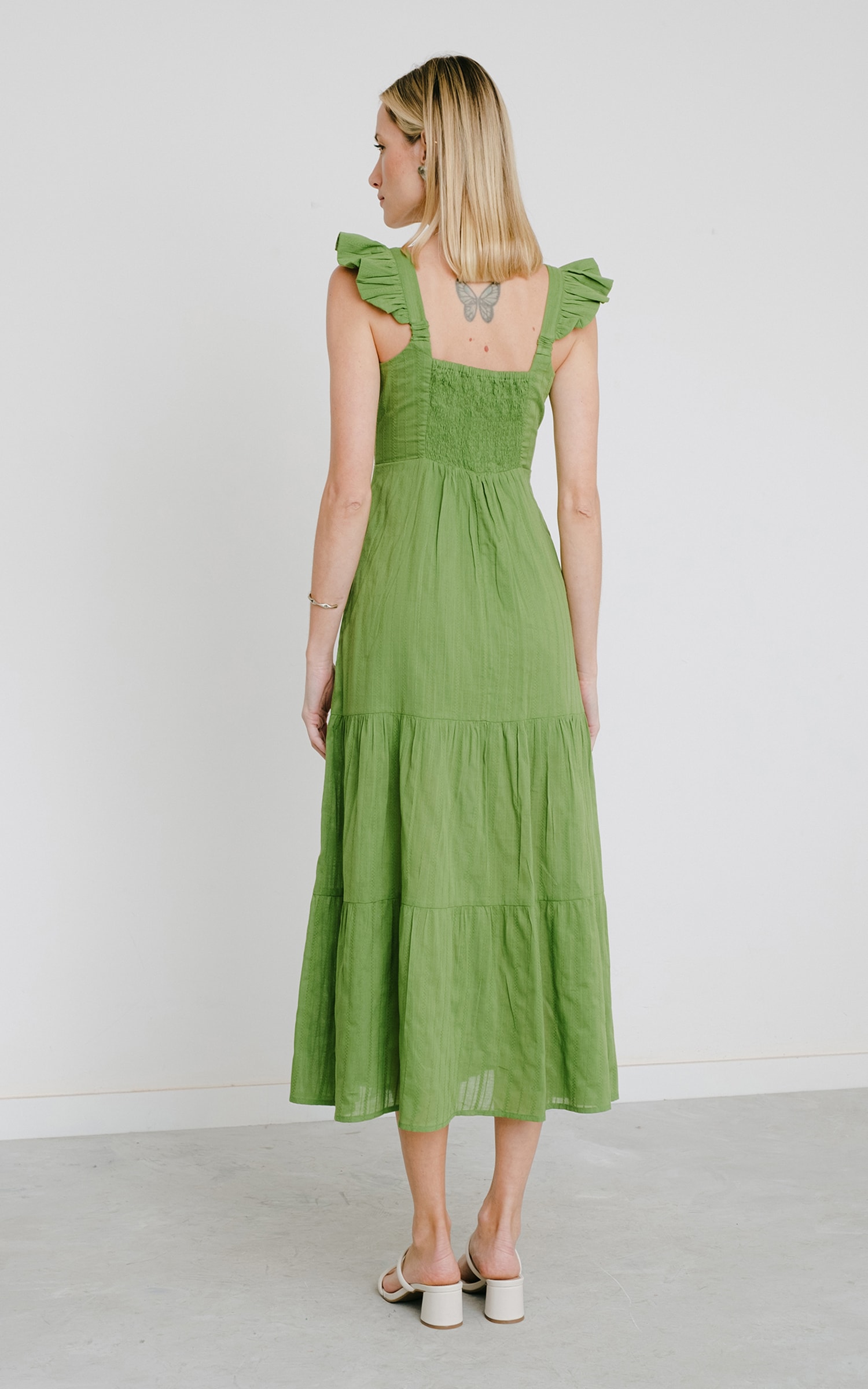 Vestido Midi Folclore Verde