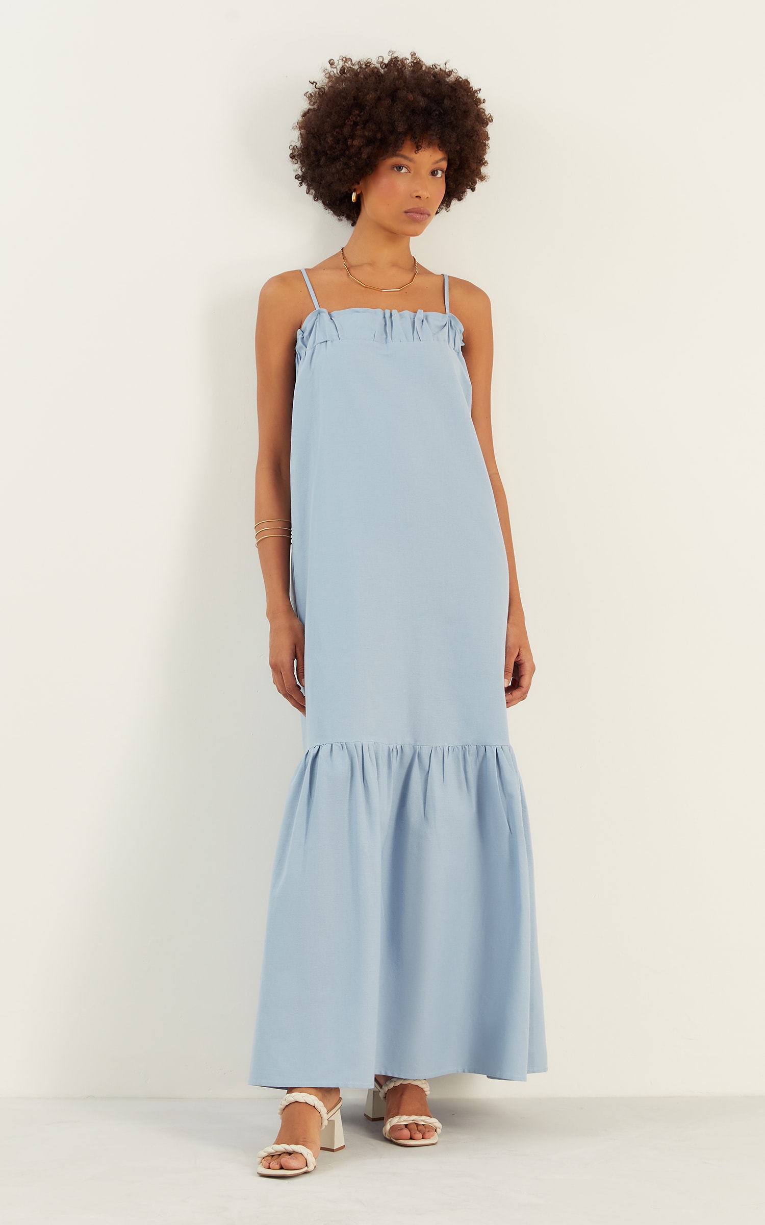 Vestido Midi Fresh Azul Ceu