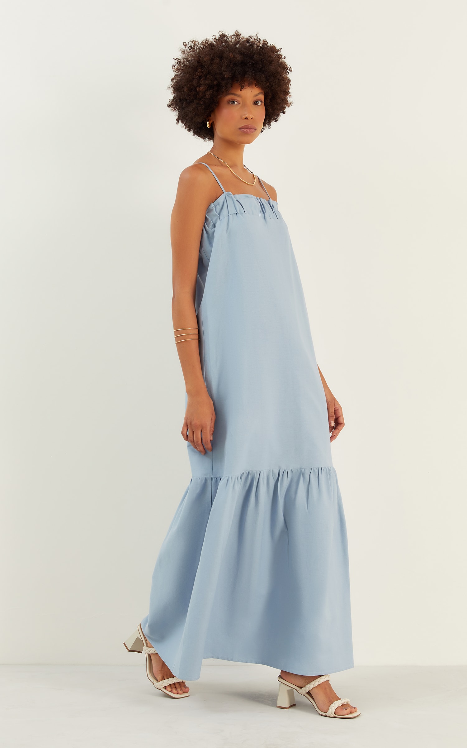 Vestido Midi Fresh Azul Ceu