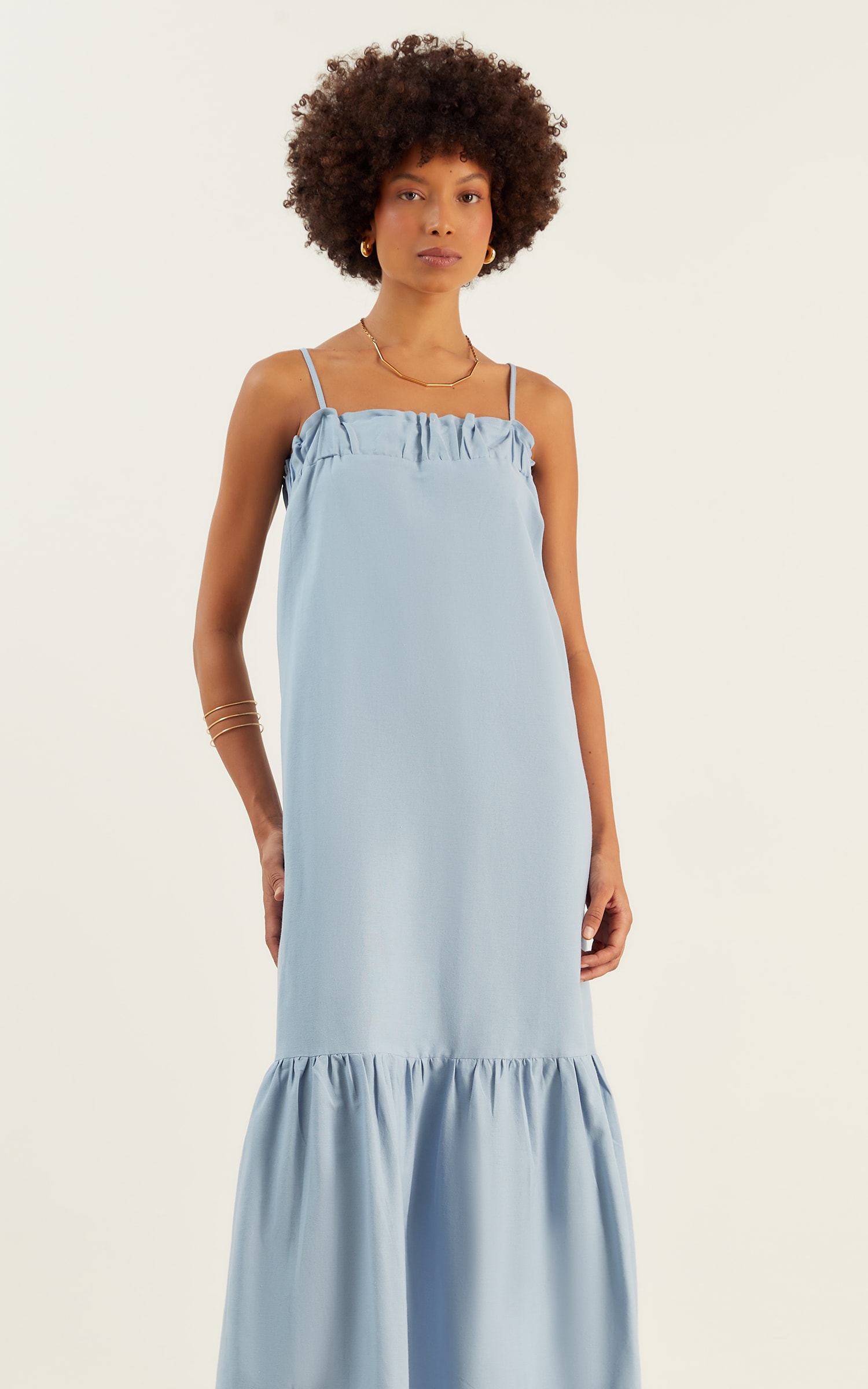 Vestido Midi Fresh Azul Ceu