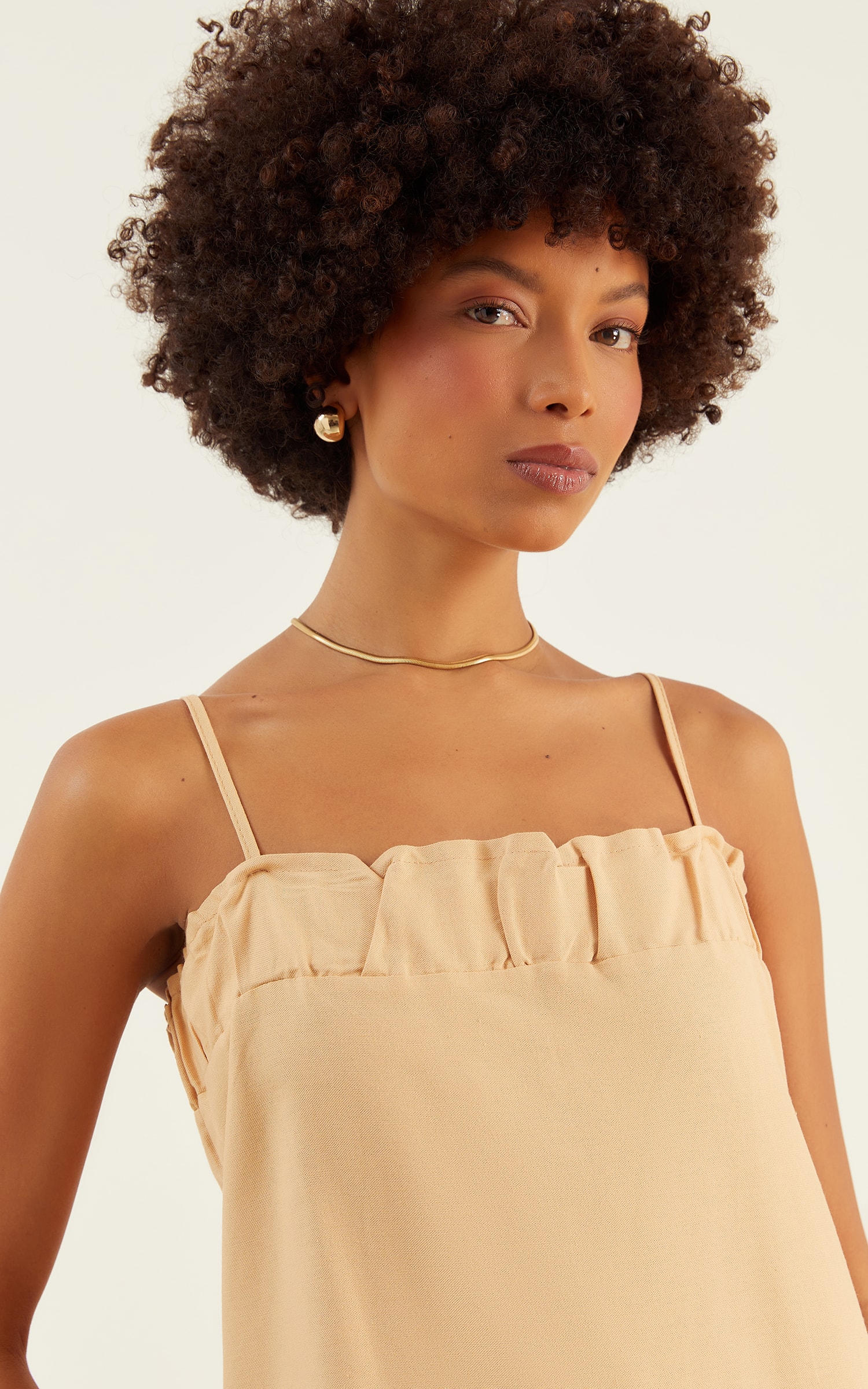 Vestido Midi Fresh Bege
