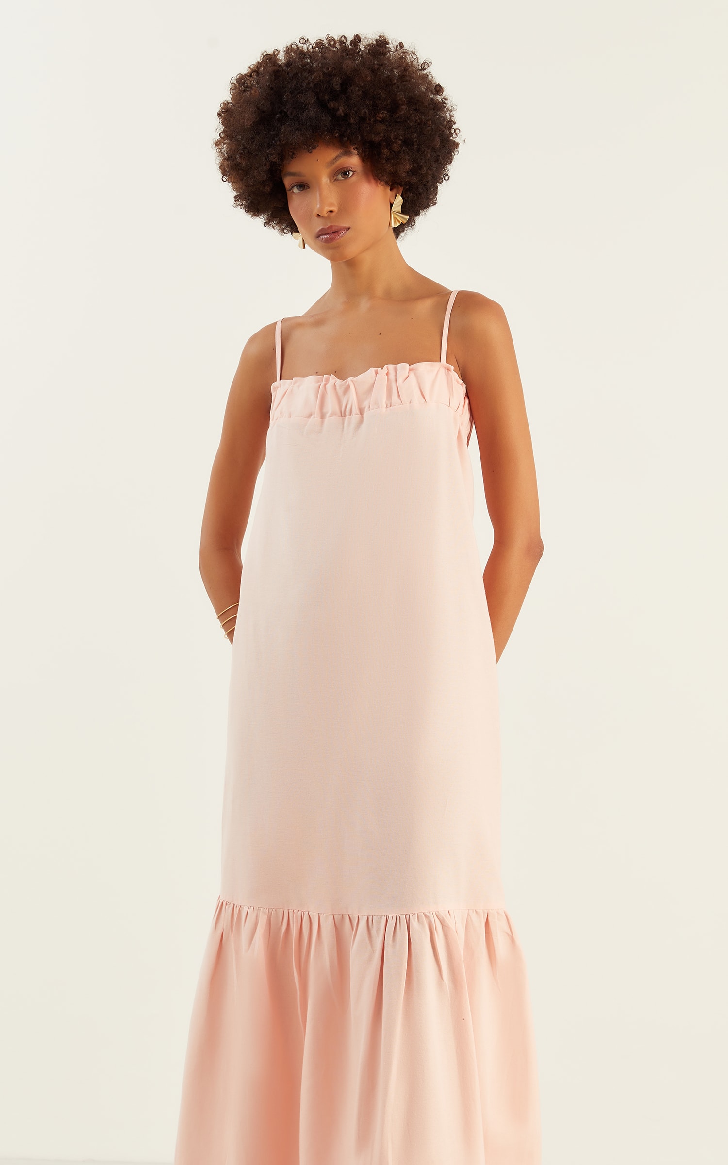 Vestido Midi Fresh Rosa Candy