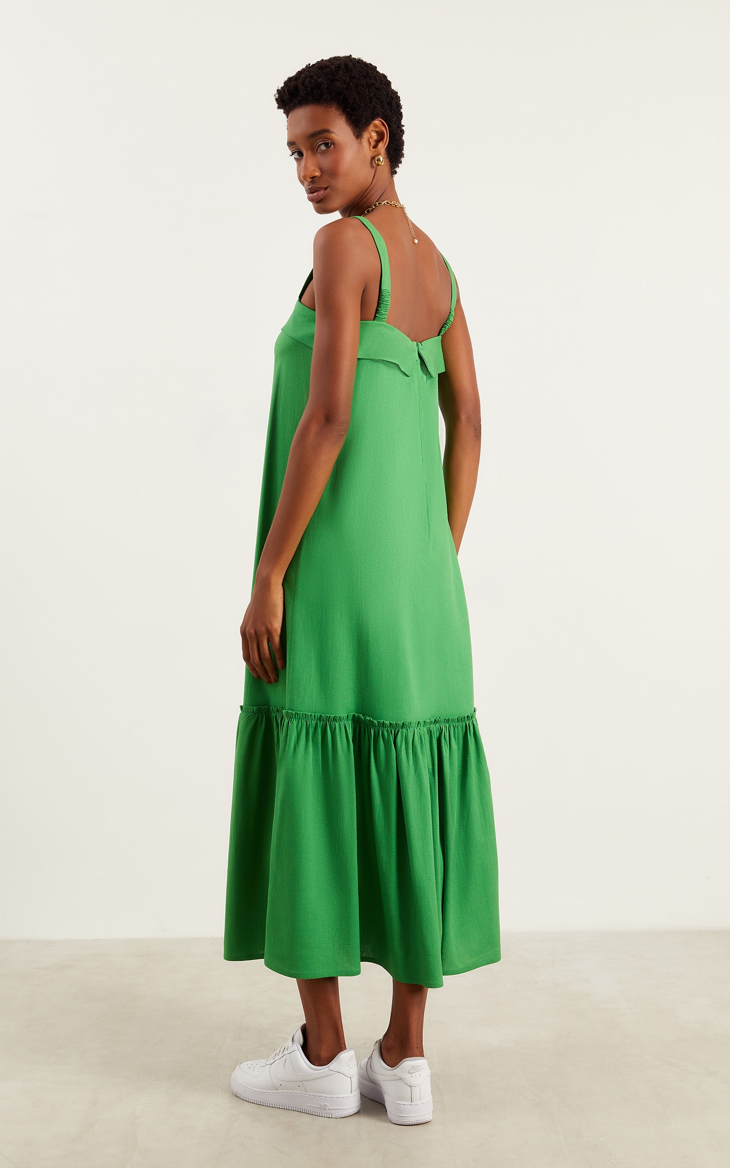 Vestido Midi Inspirar Verde Tropical