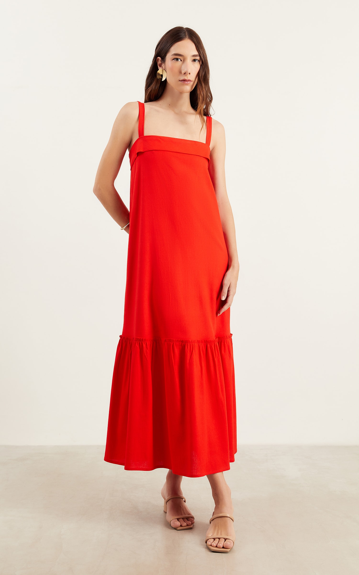 Vestido Midi Inspirar Vermelho