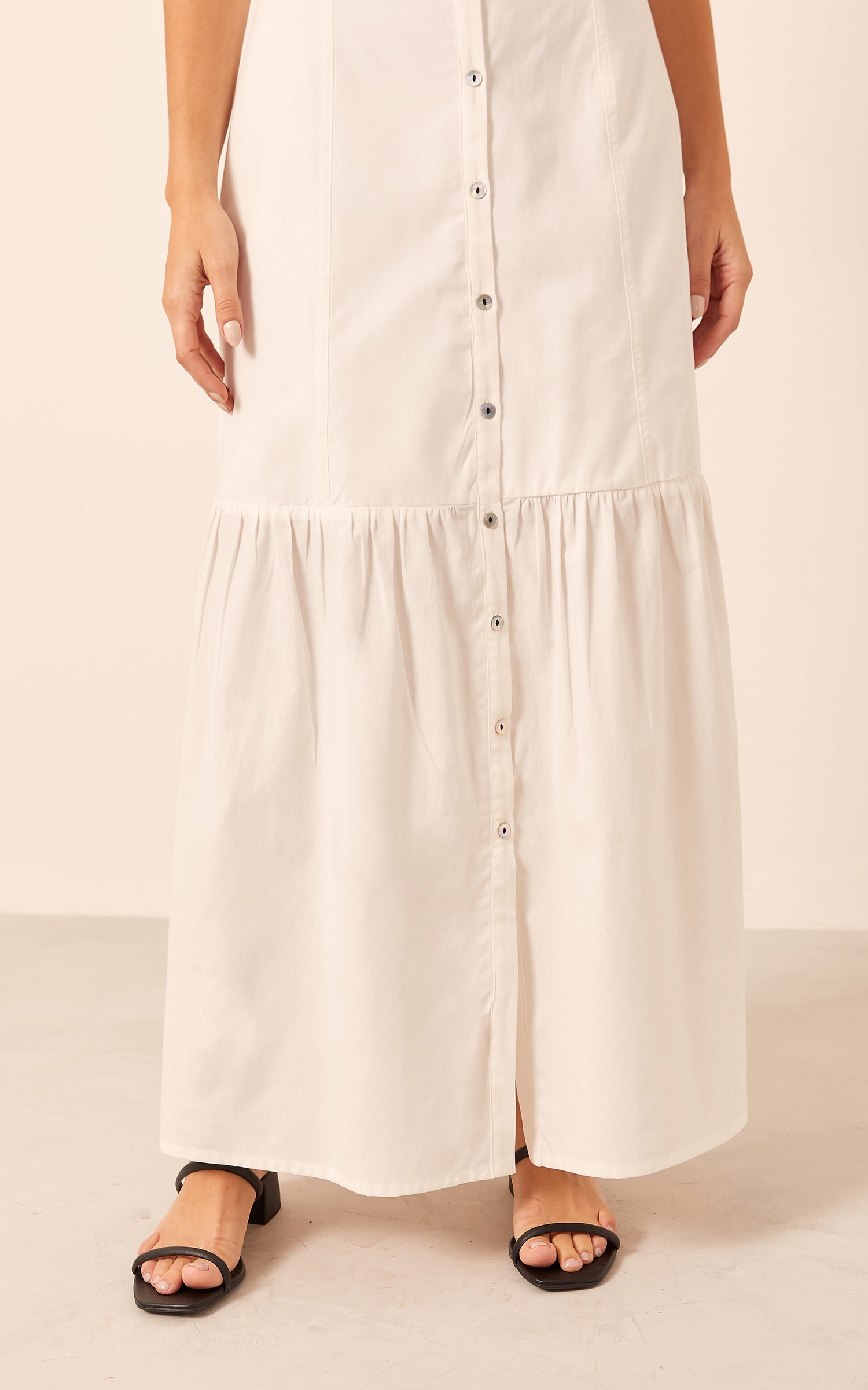 Vestido Midi Jardim Off White