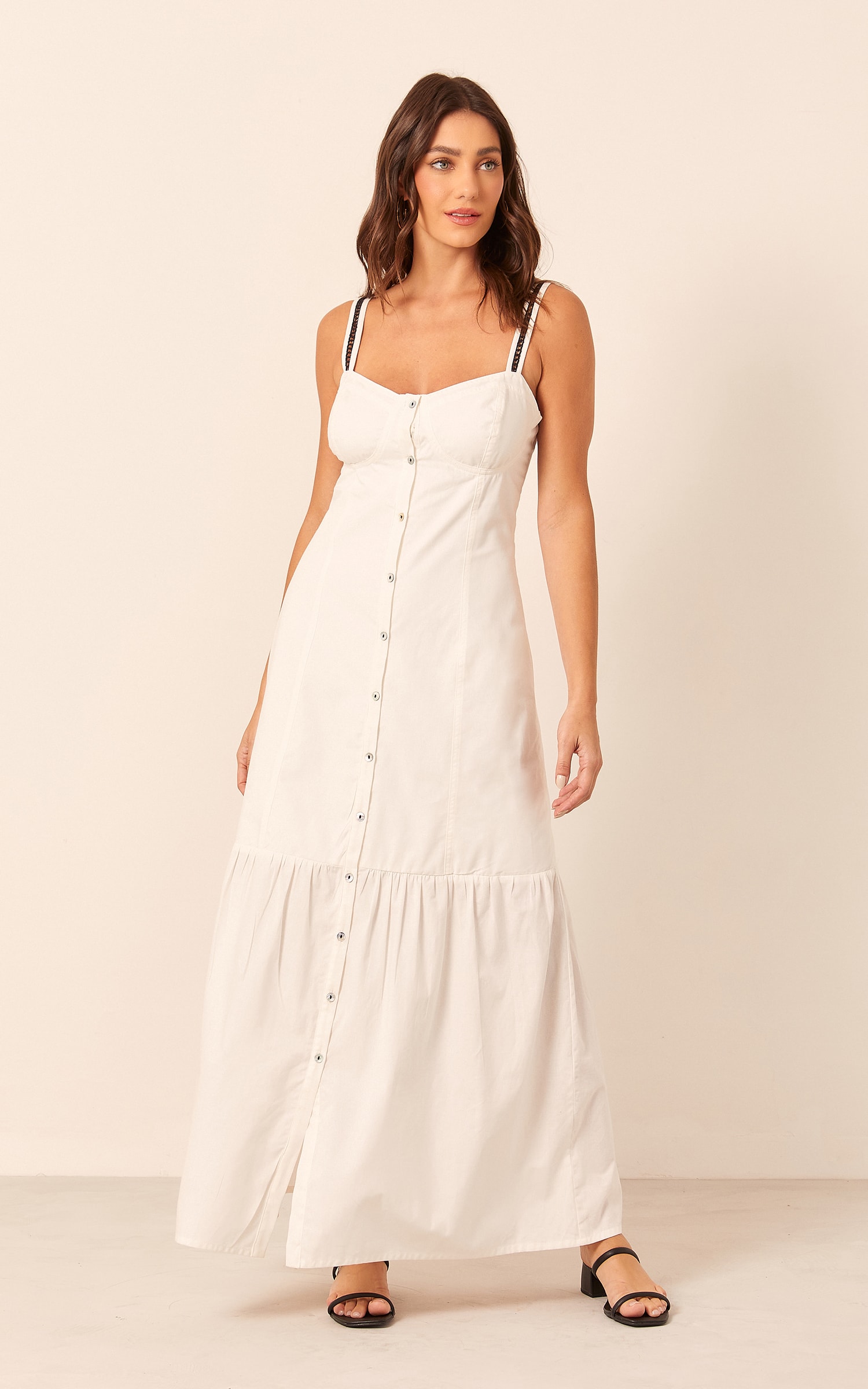 Vestido Midi Jardim Off White