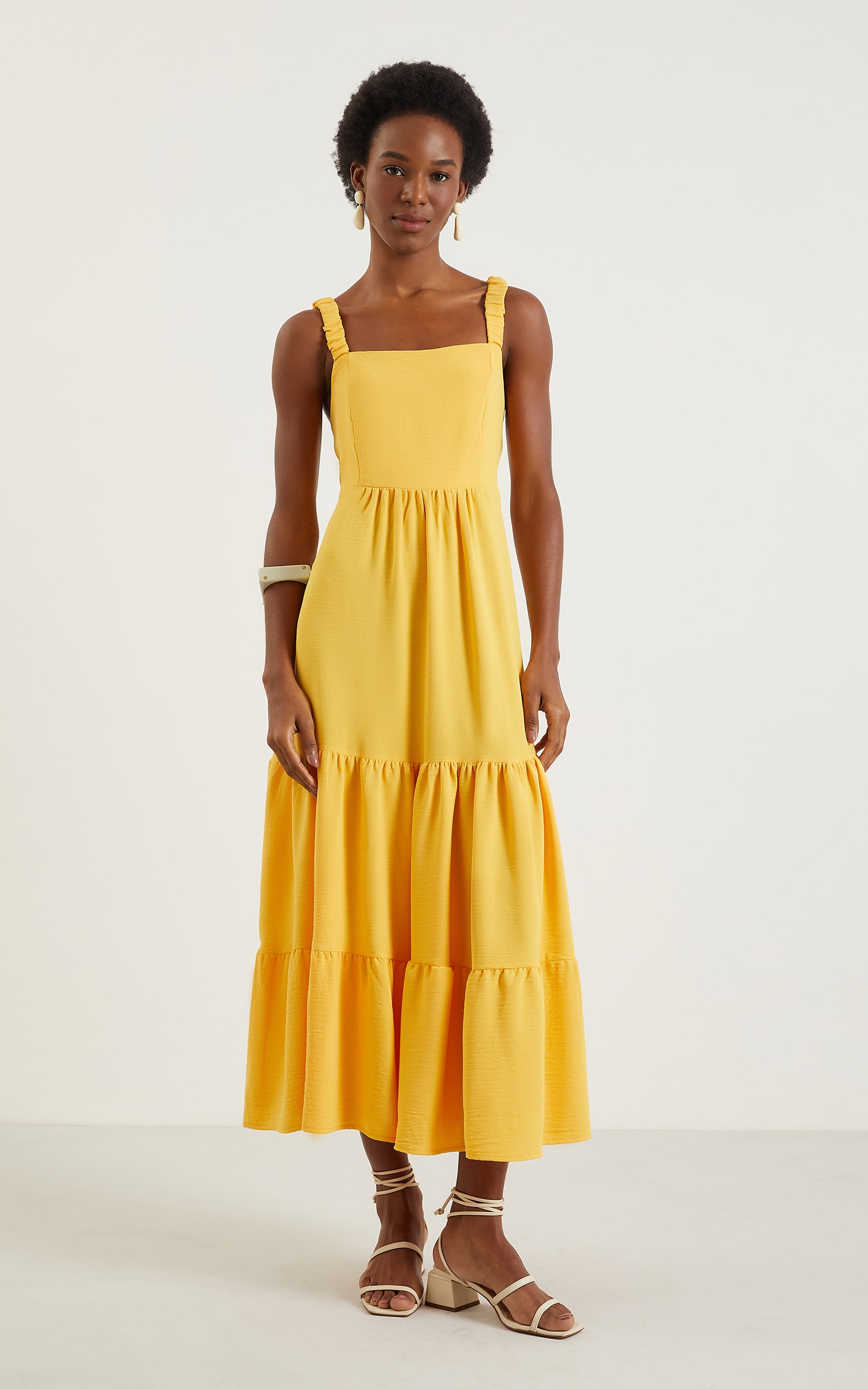 Vestido Midi Laguna Amarelo