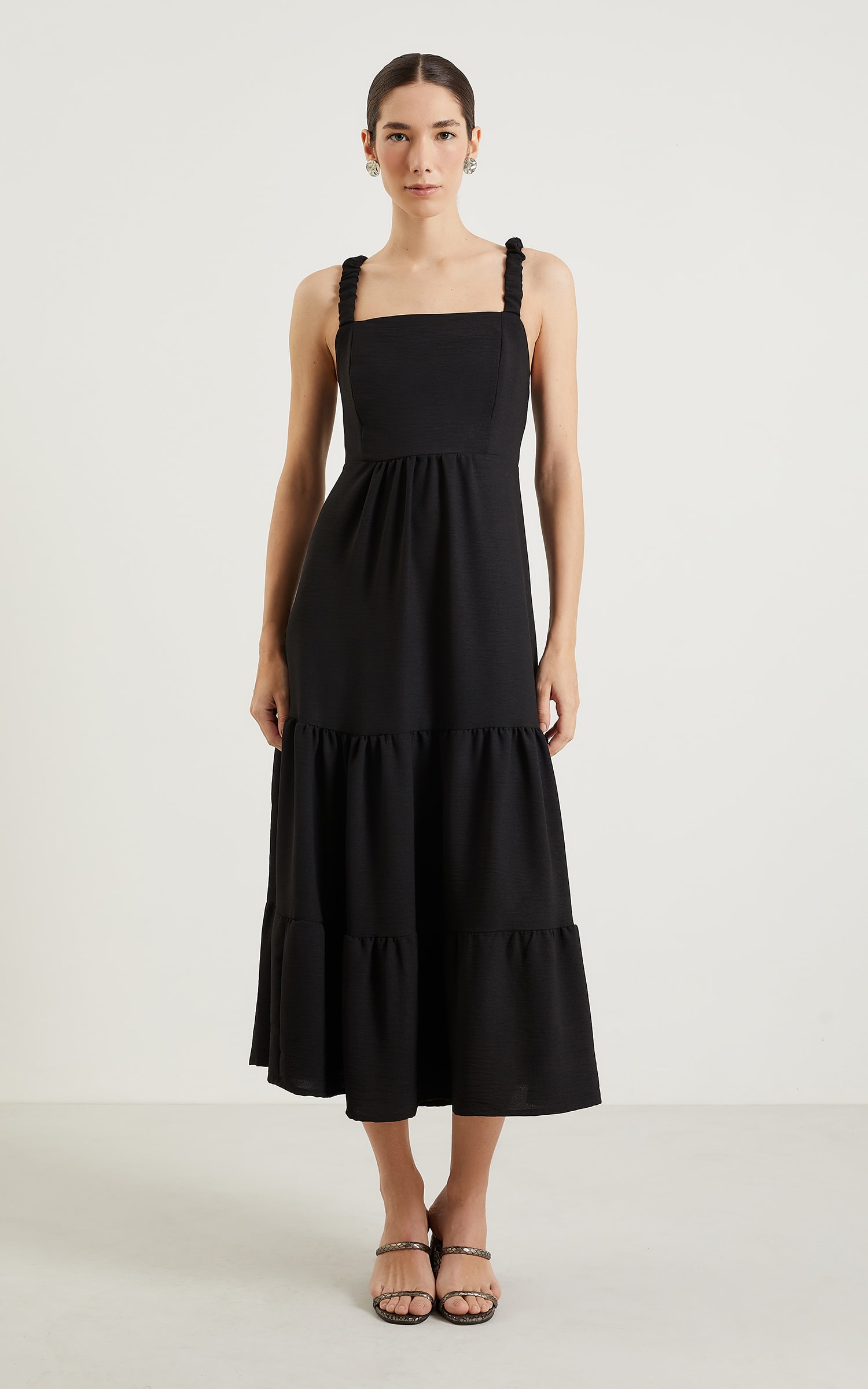Vestido Midi Laguna Preto