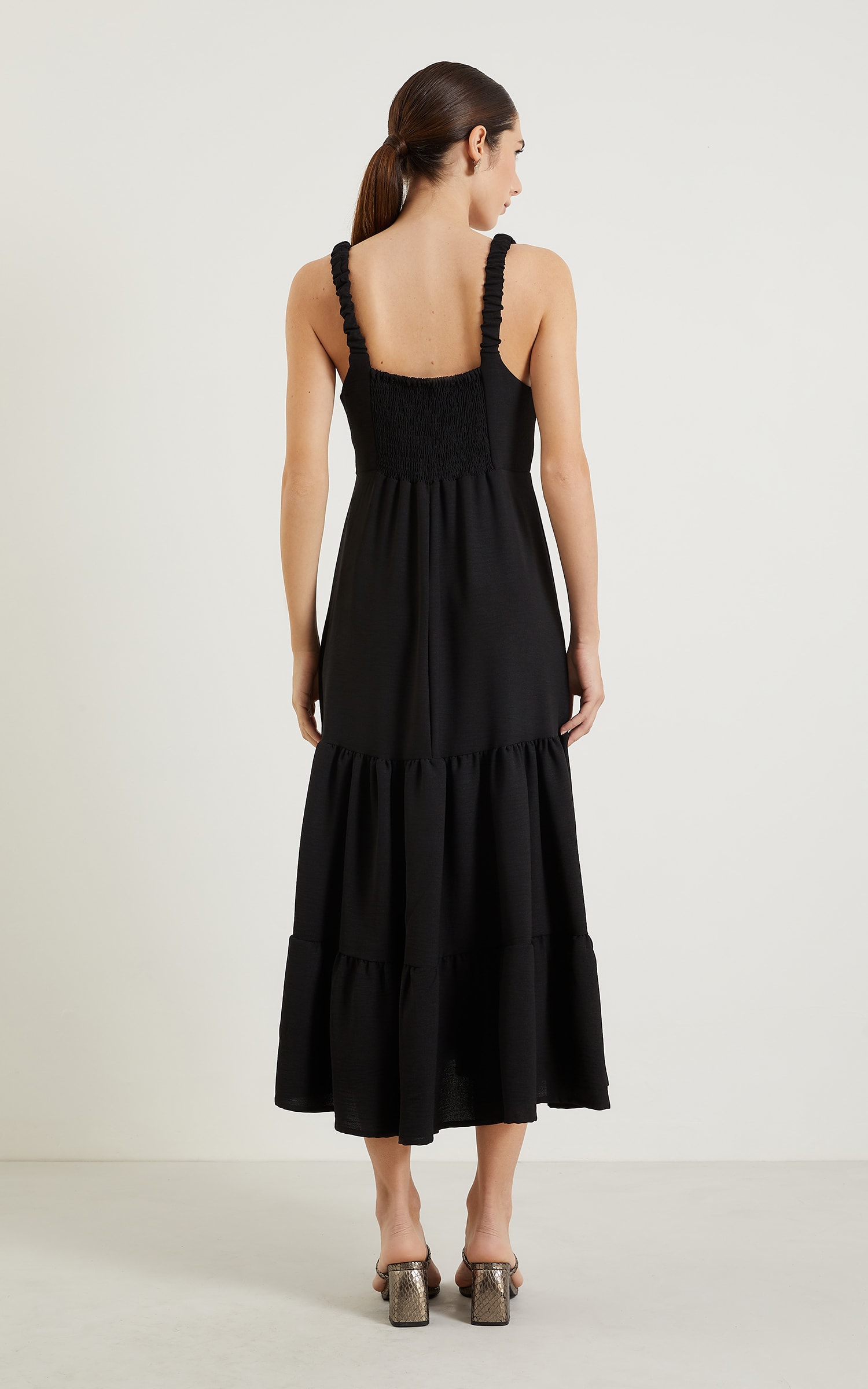 Vestido Midi Laguna Preto