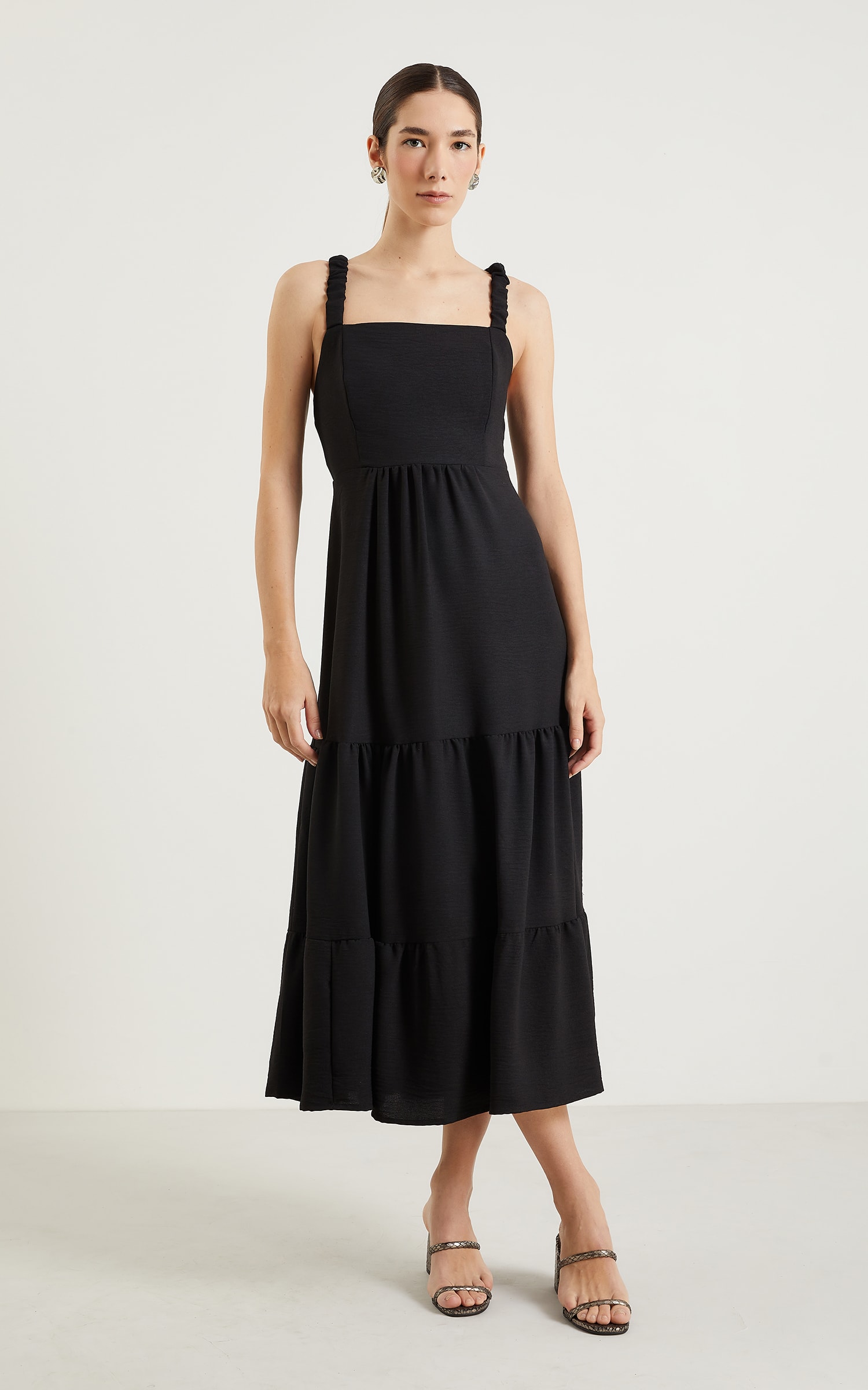 Vestido Midi Laguna Preto