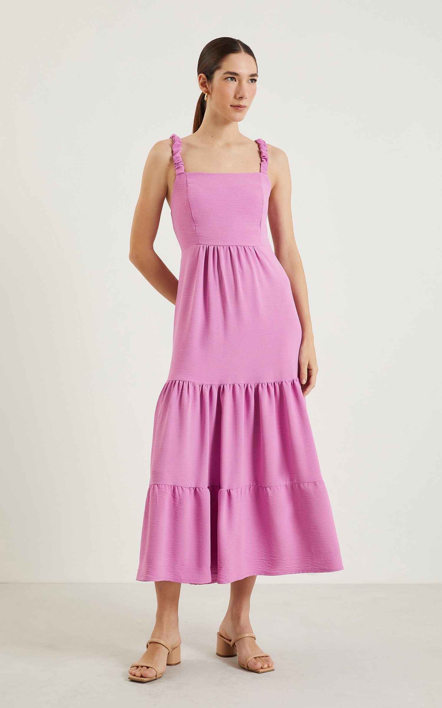 Vestido Midi Laguna Rosa
