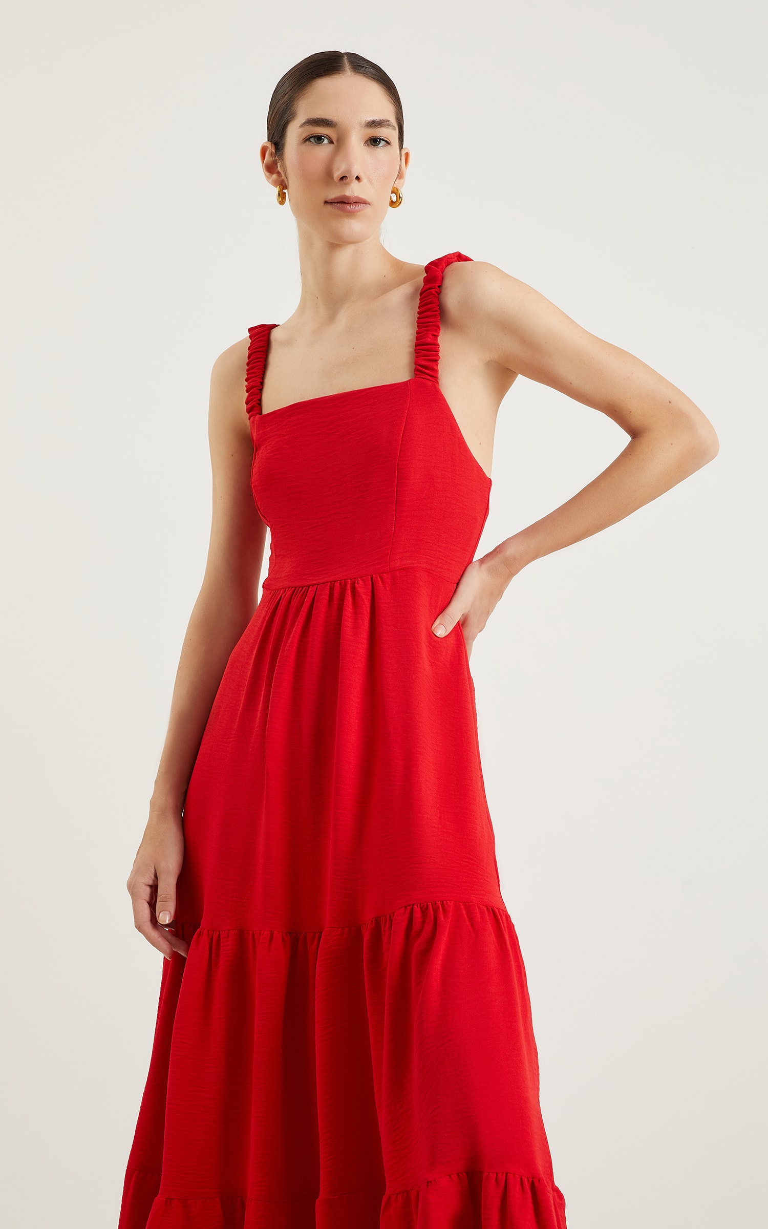 Vestido Midi Laguna Vermelho