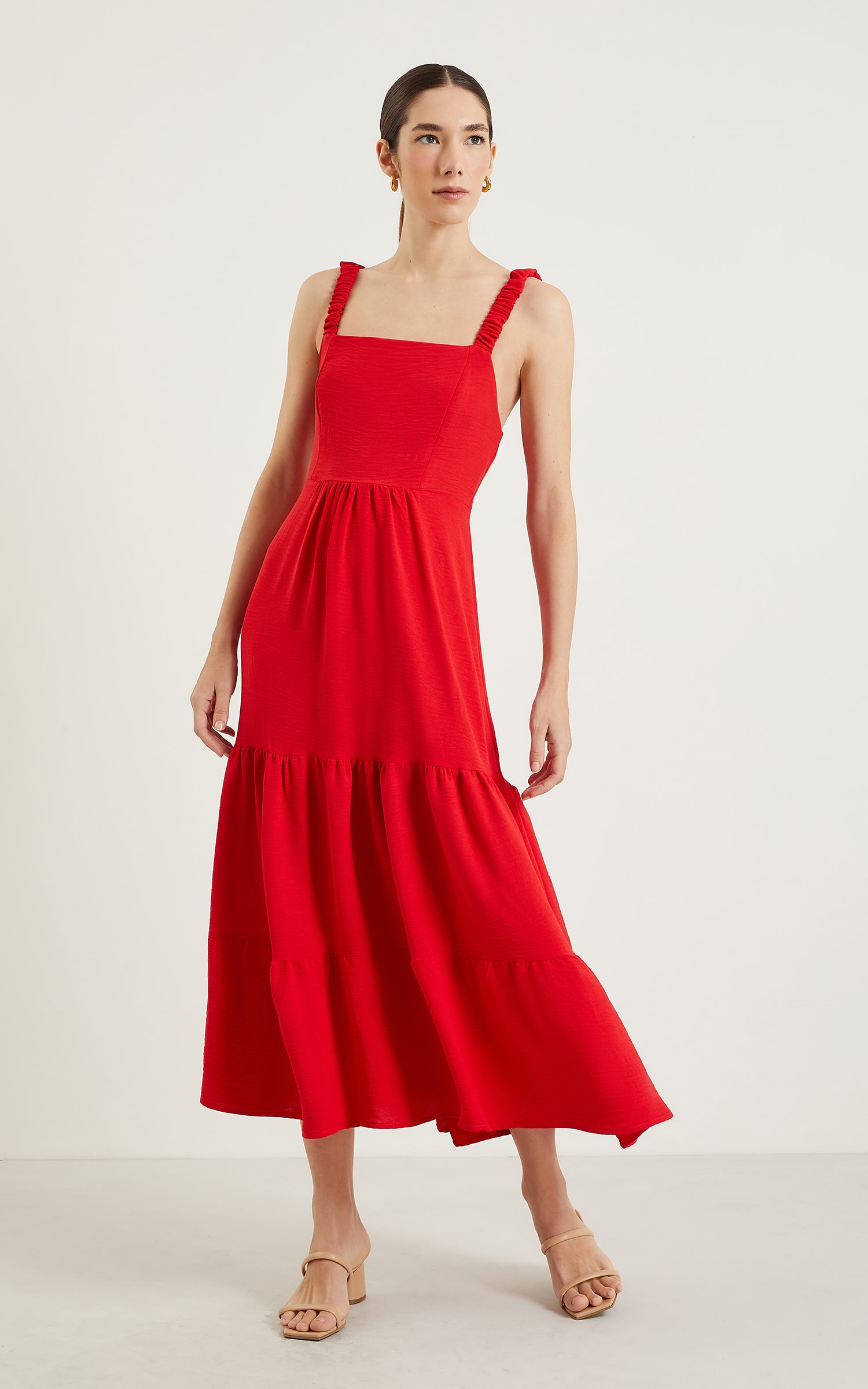 Vestido Midi Laguna Vermelho