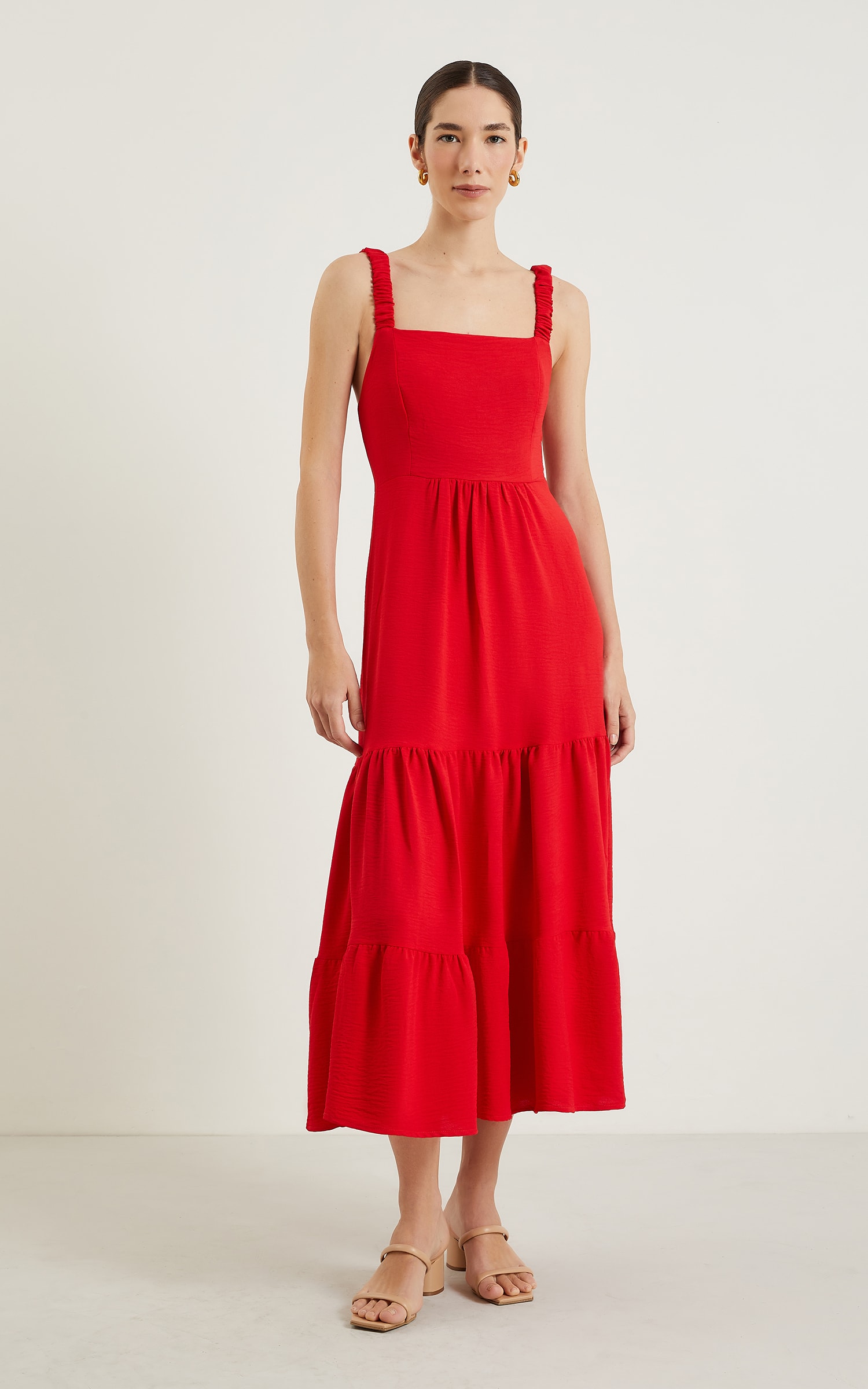 Vestido Midi Laguna Vermelho