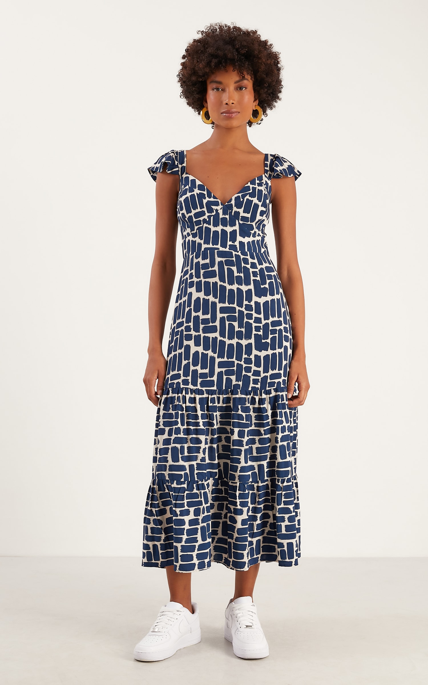 Vestido Midi Marine Azul