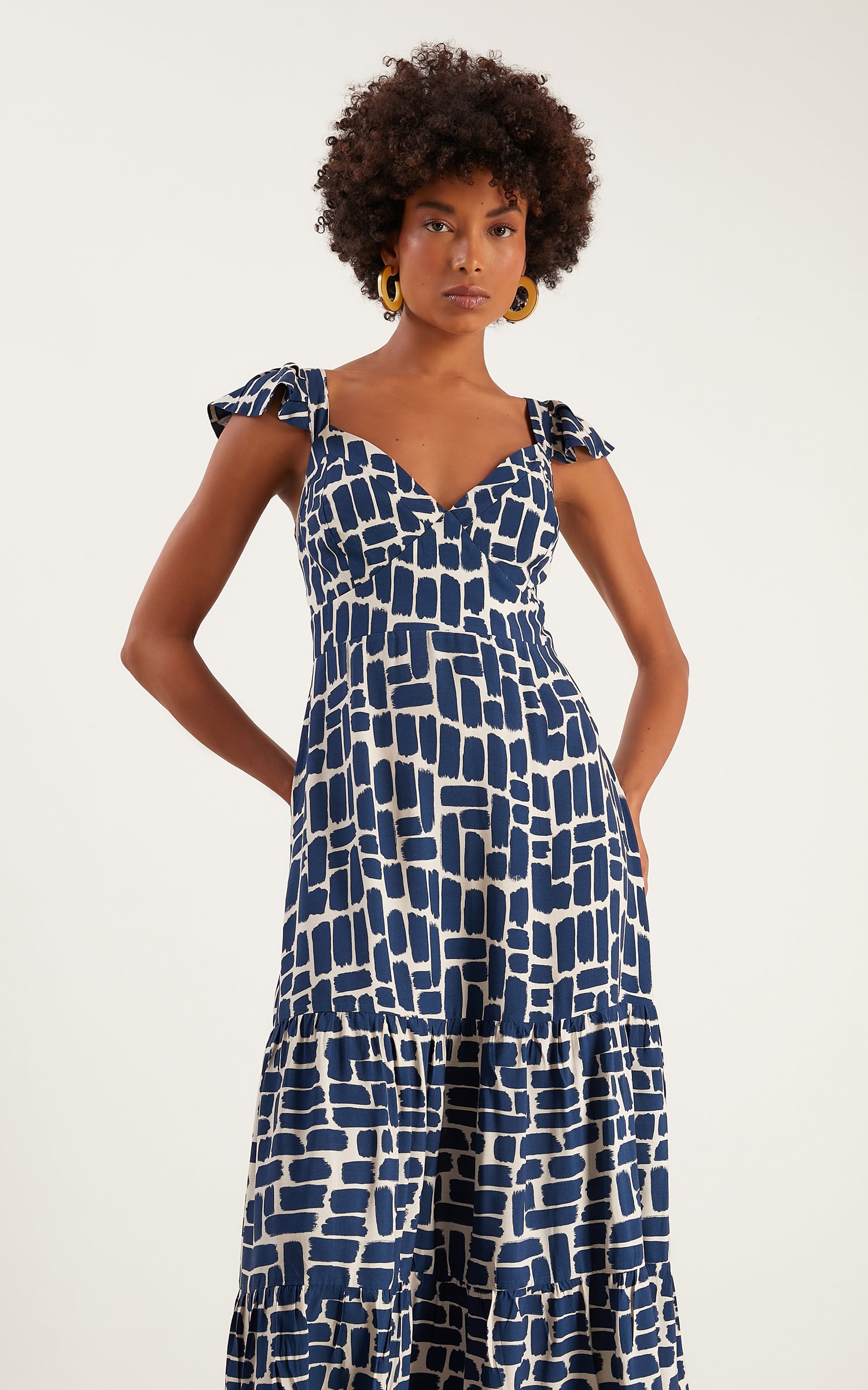 Vestido Midi Marine Azul