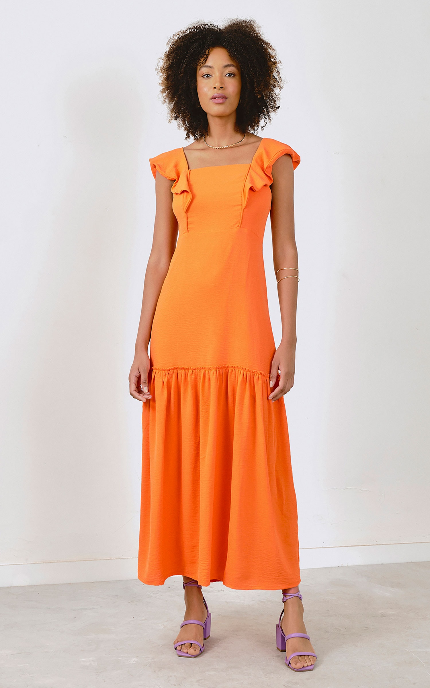 Vestido Midi Nordeste Laranja