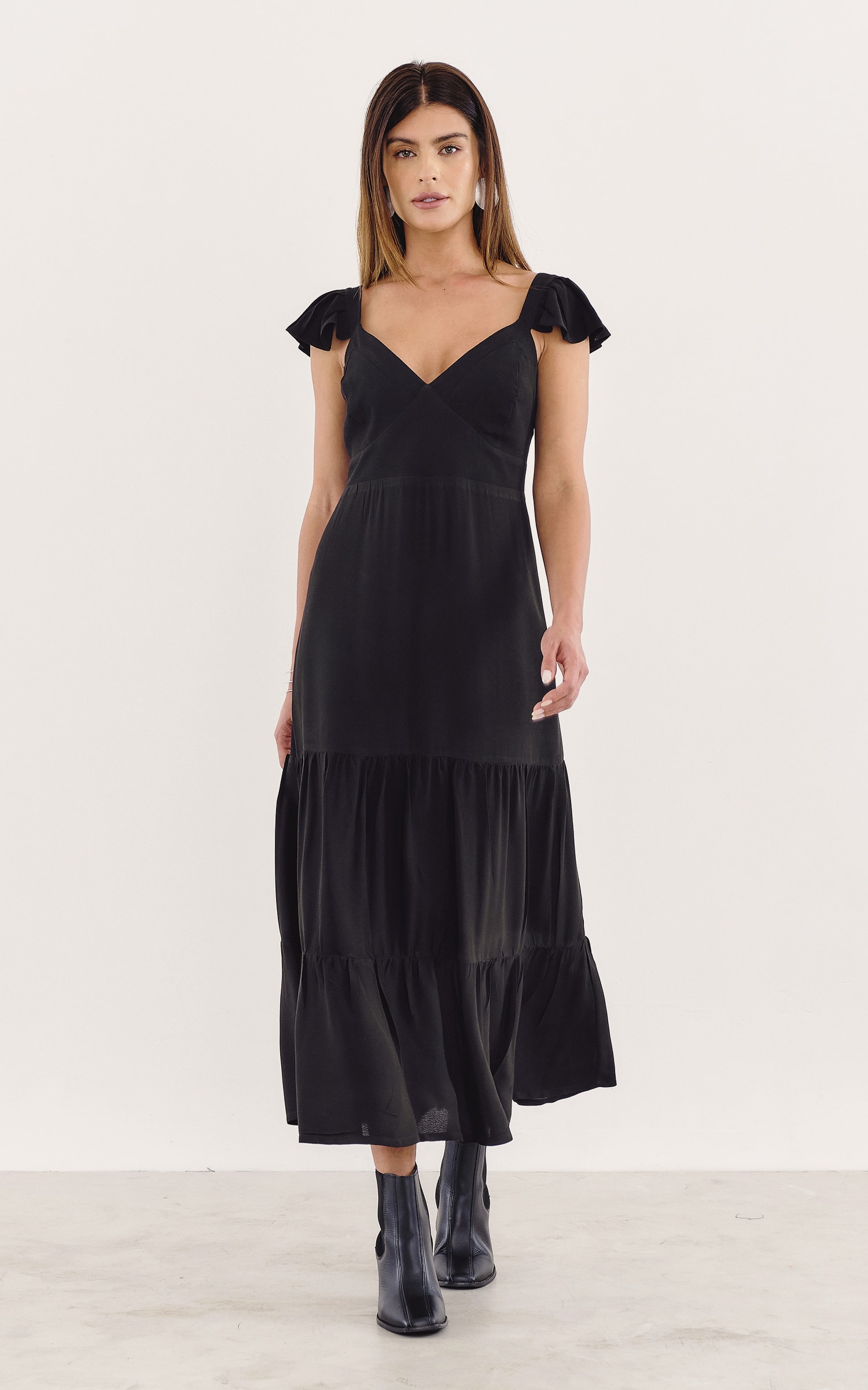 Vestido Midi Orgânico Preto
