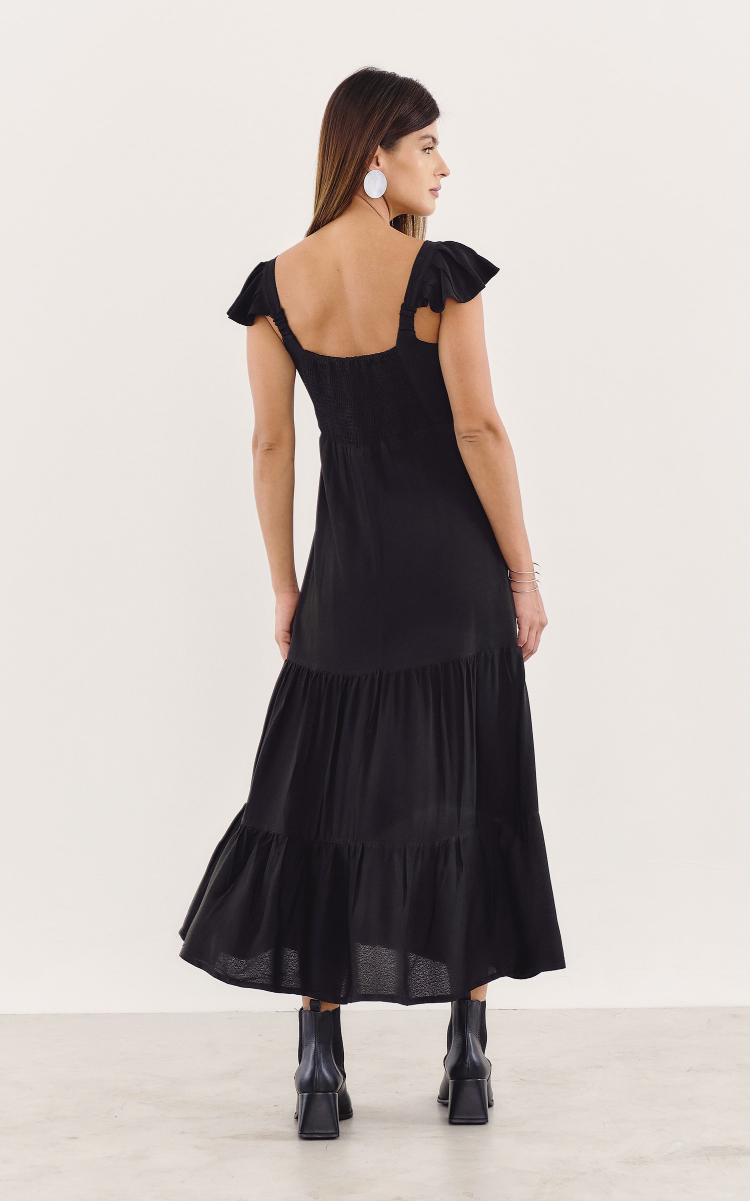 Vestido Midi Orgânico Preto