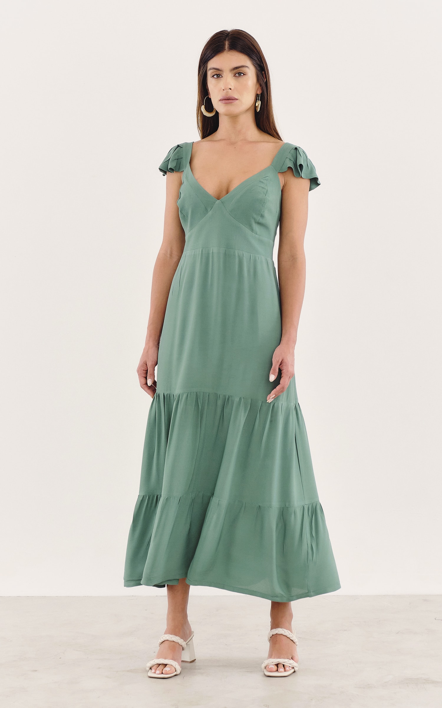 Vestido Midi Orgânico Verde