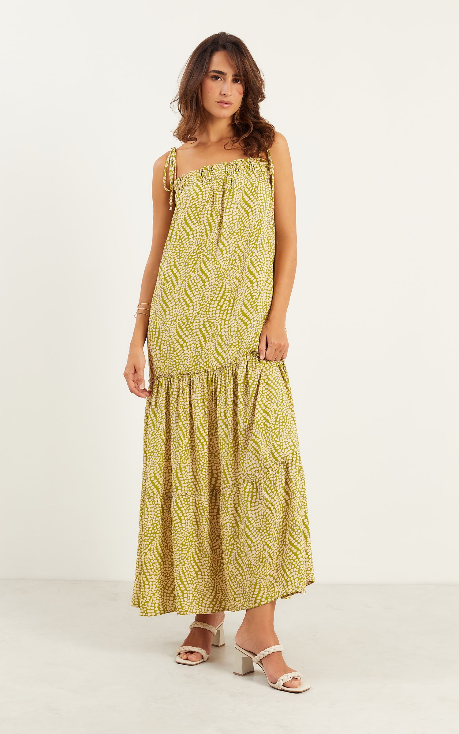 Vestido Midi Polen Verde Oliva