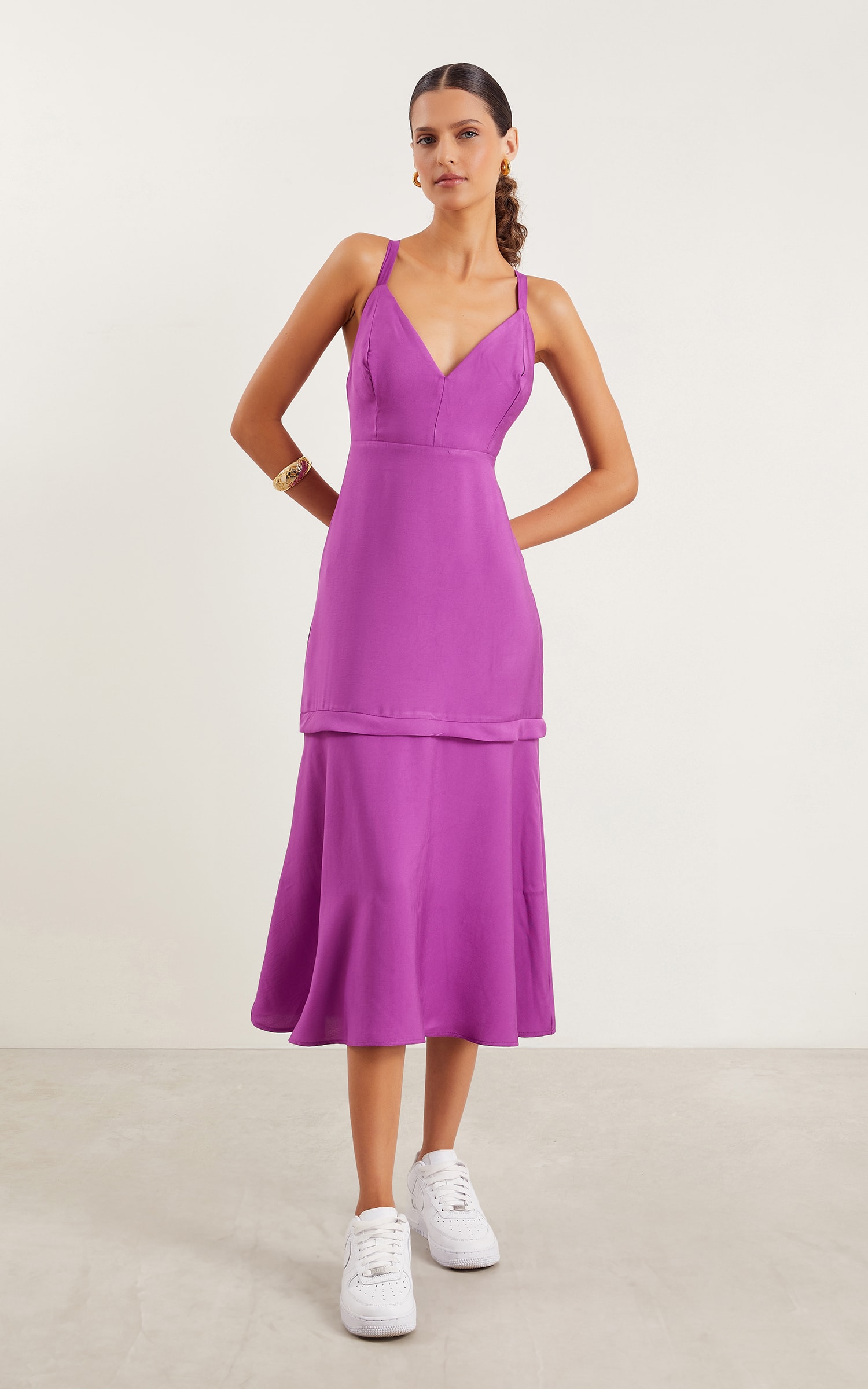 Vestido Midi Resort Uva
