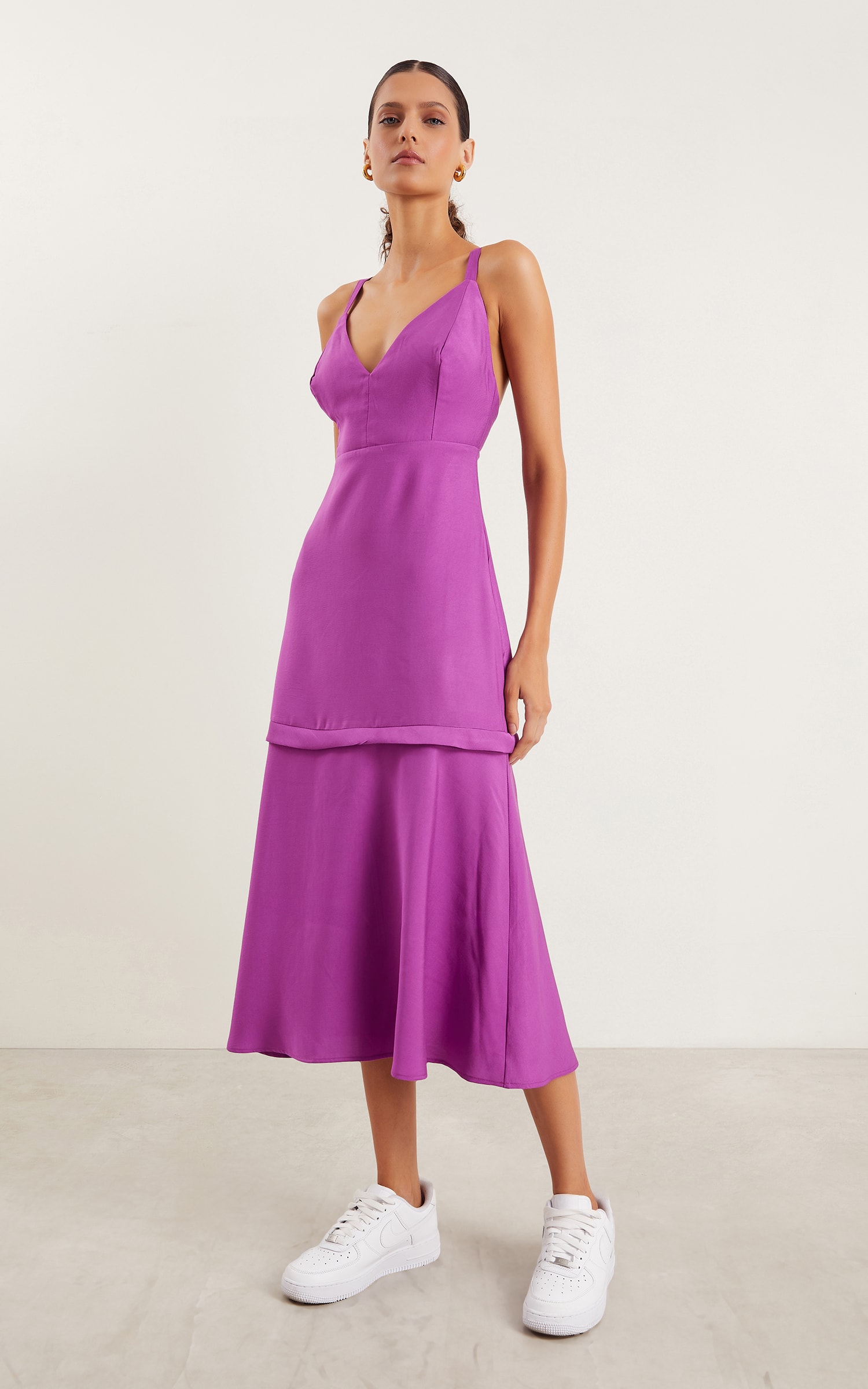 Vestido Midi Resort Uva