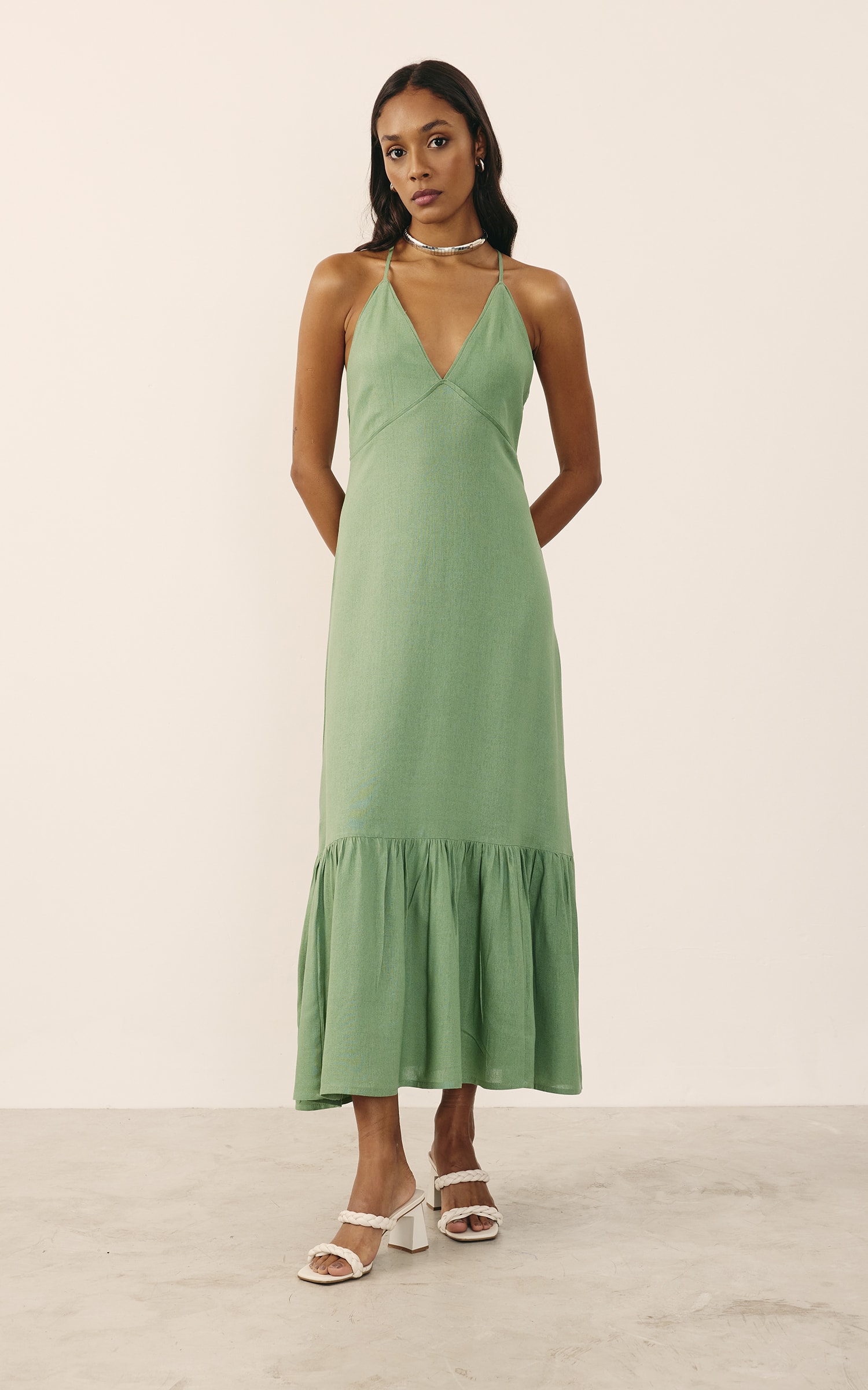 Vestido Midi Sol Verde