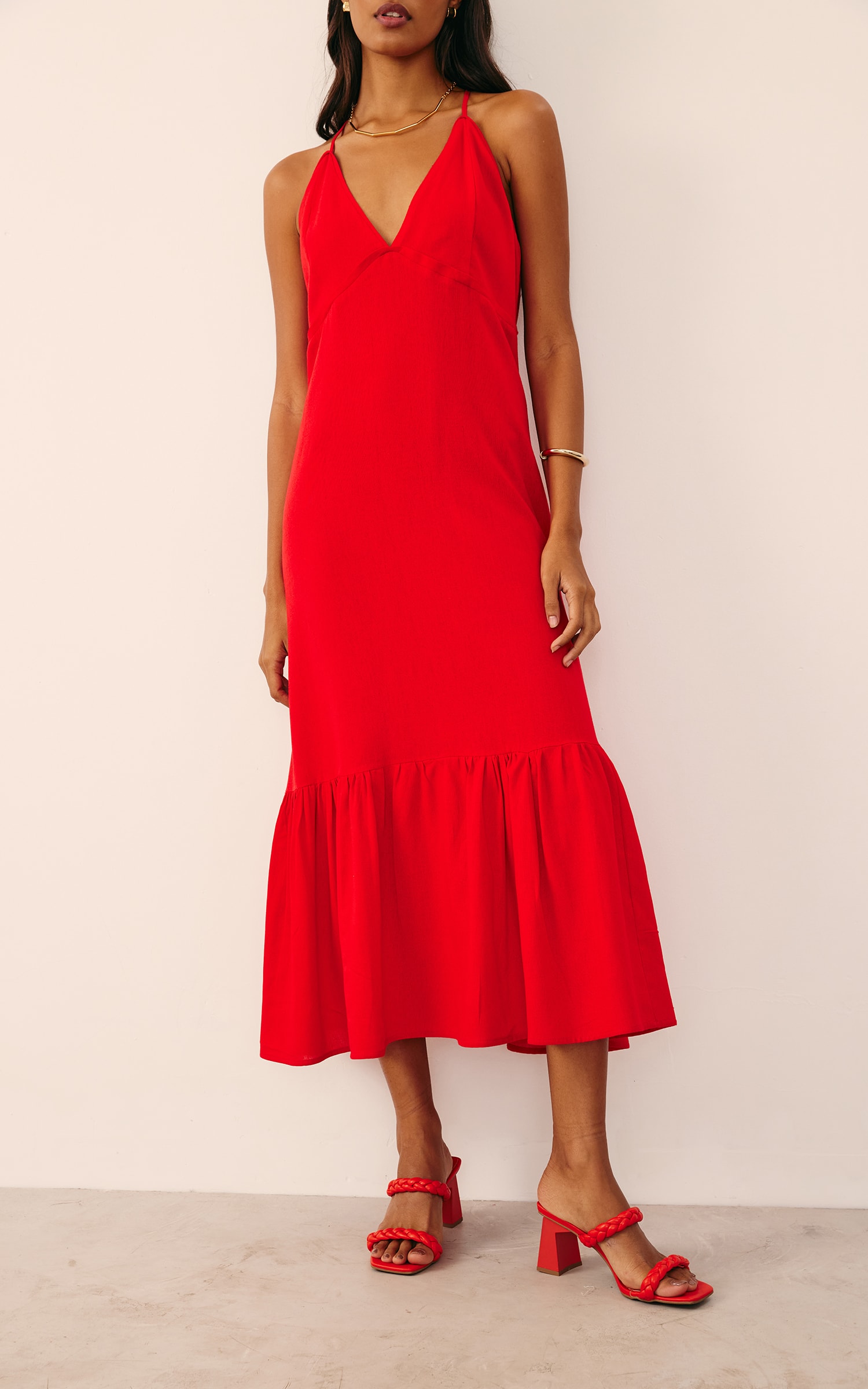 Vestido Midi Sol Vermelho
