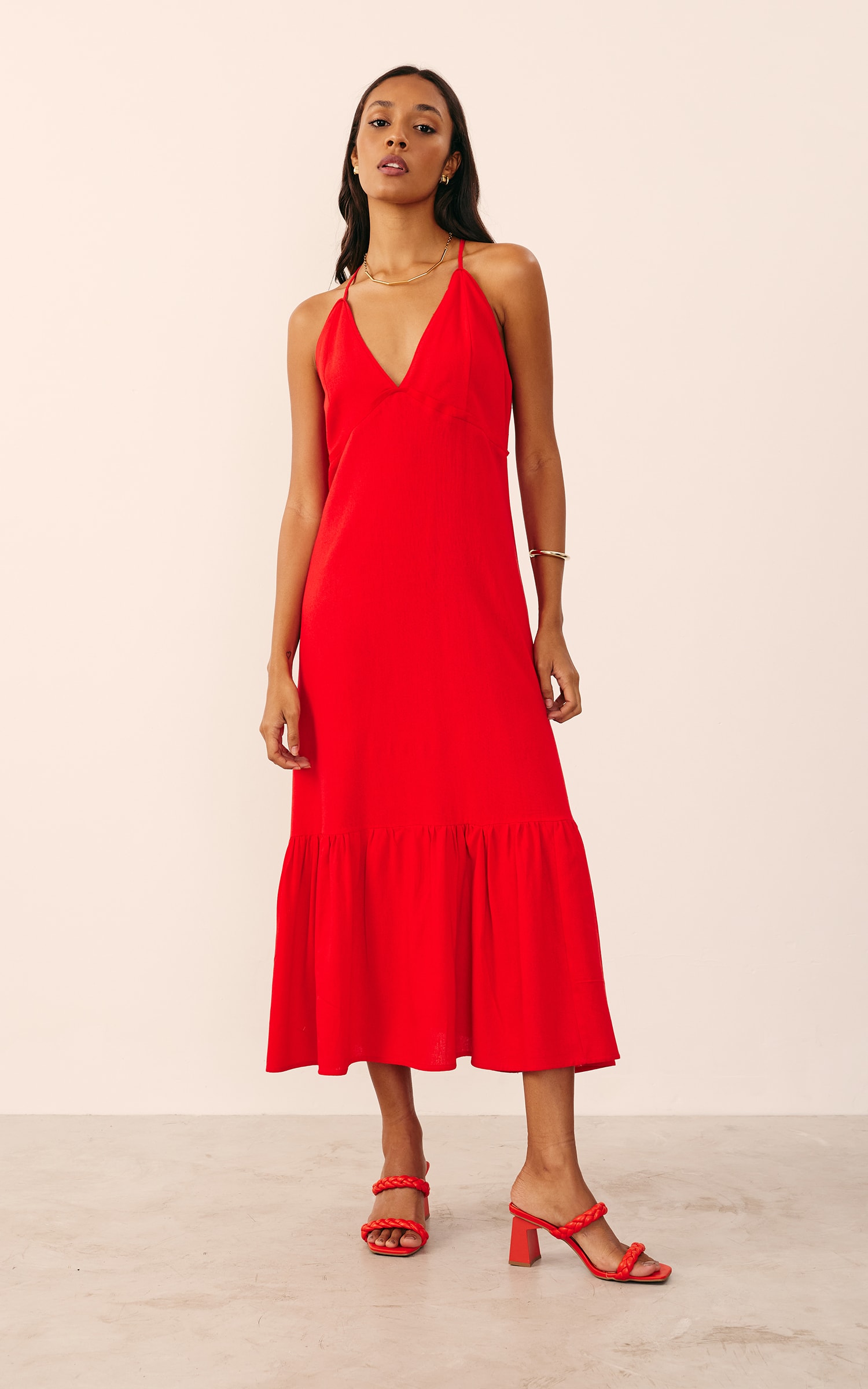 Vestido Midi Sol Vermelho