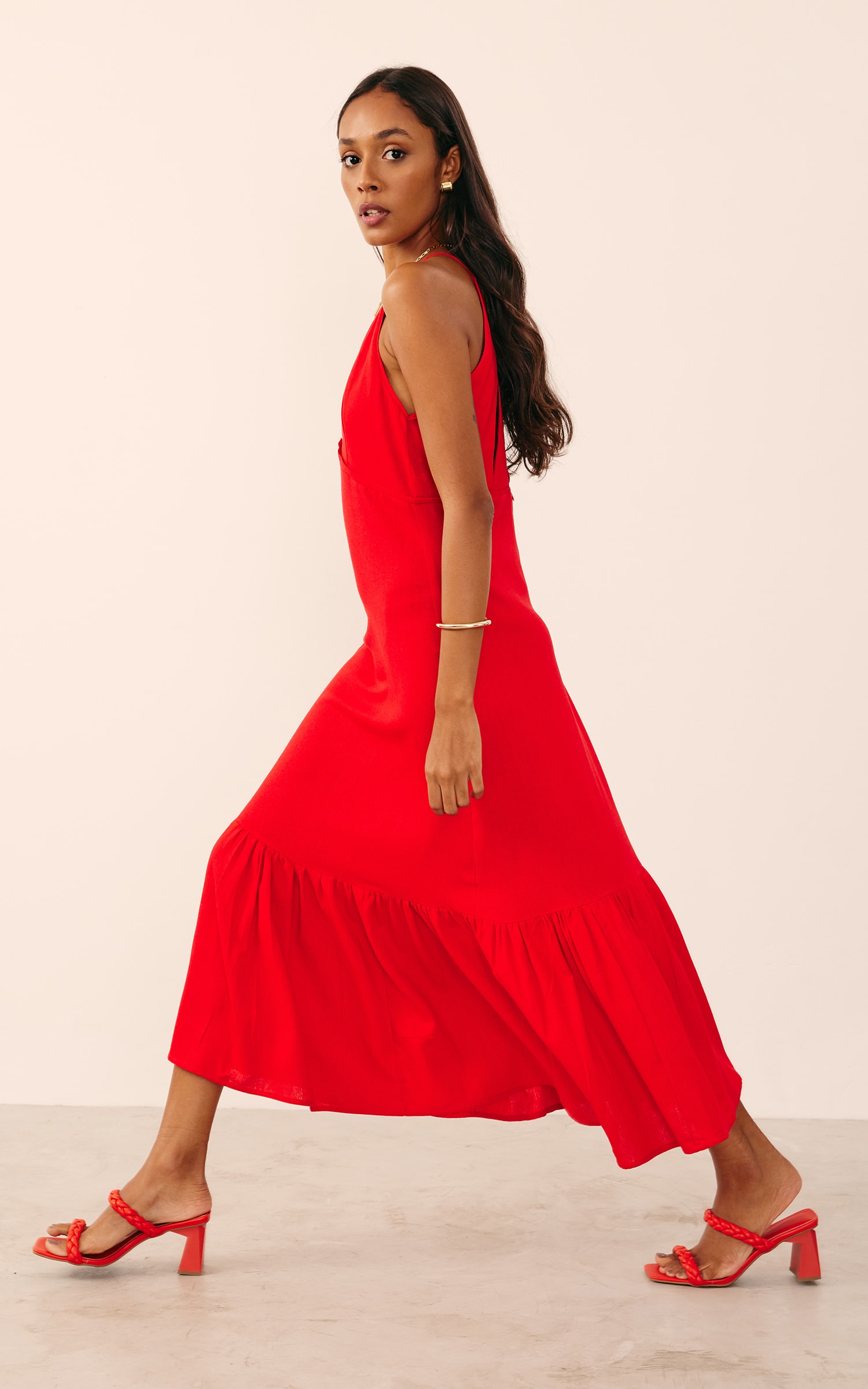 Vestido Midi Sol Vermelho