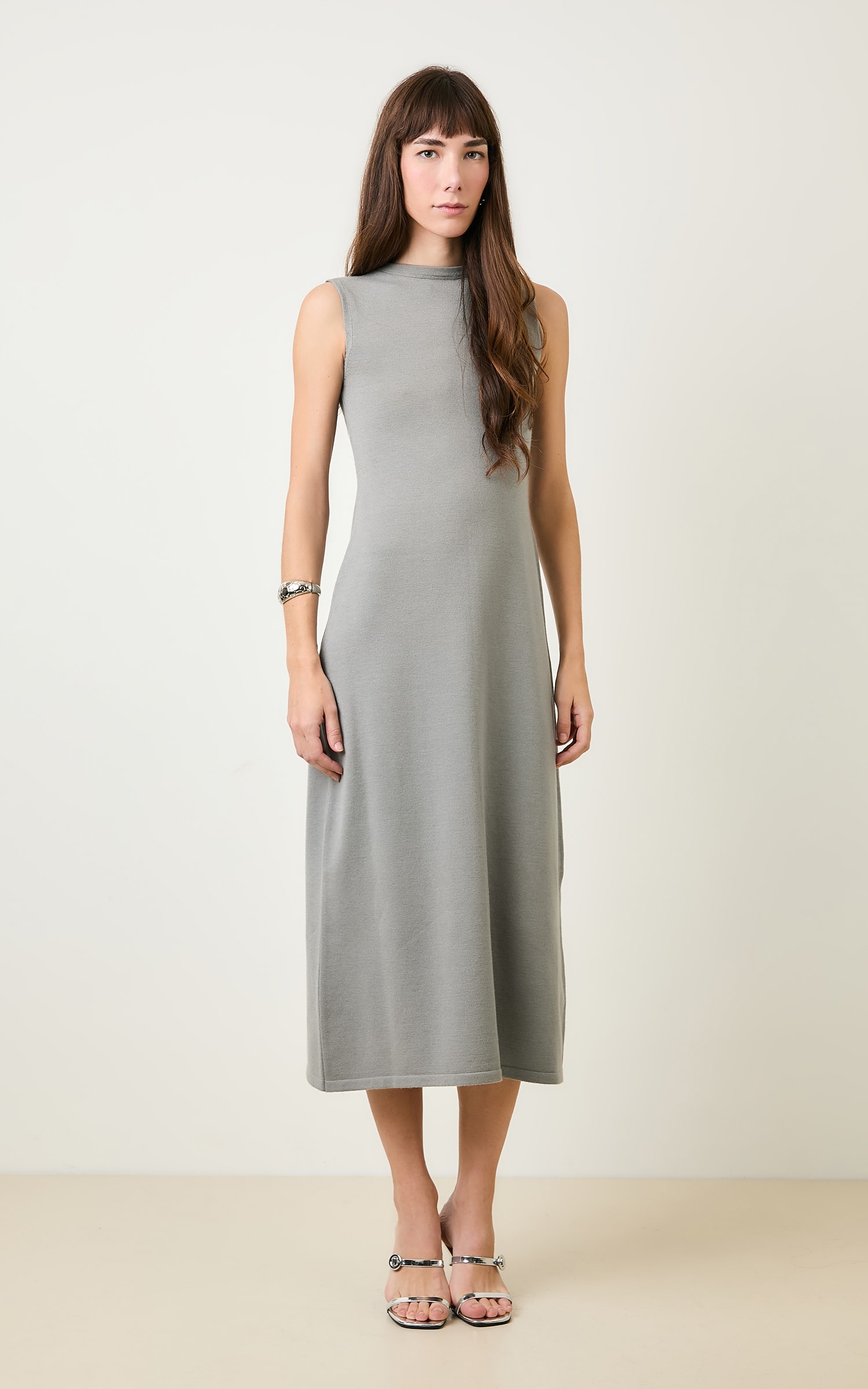 Vestido New Reto Tricot Cinza