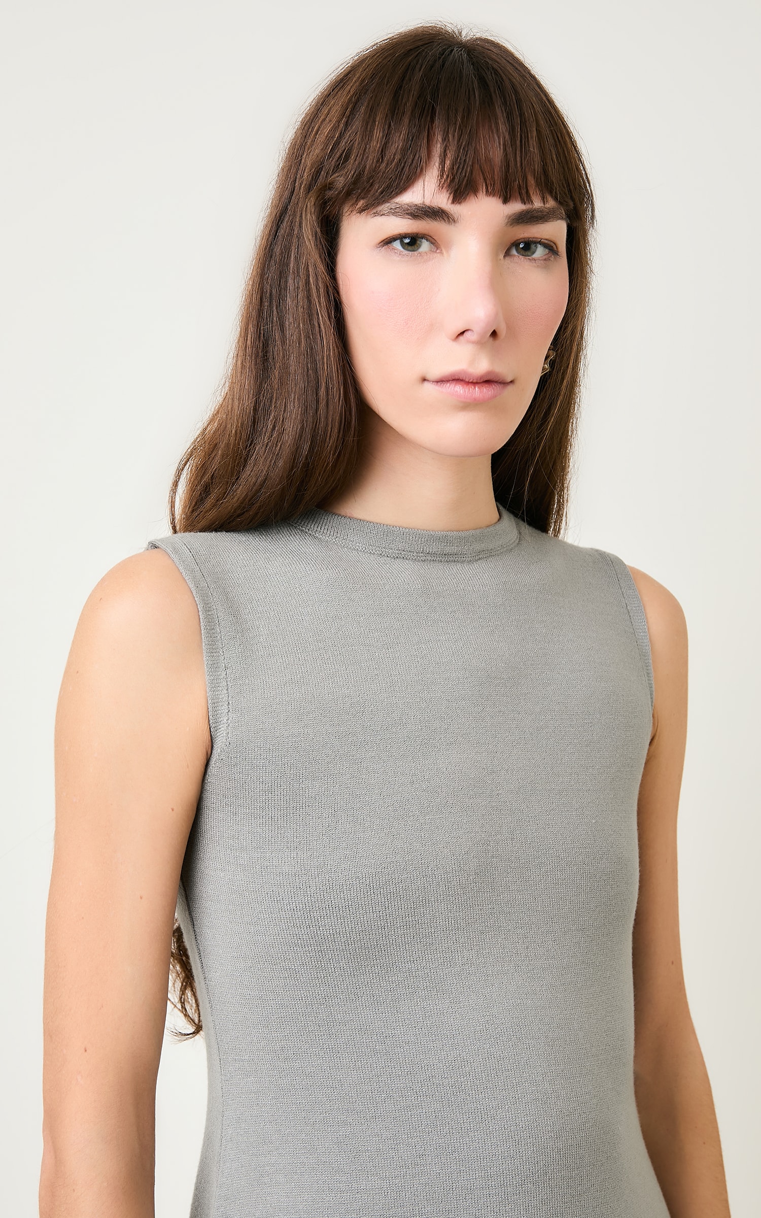 Vestido New Reto Tricot Cinza