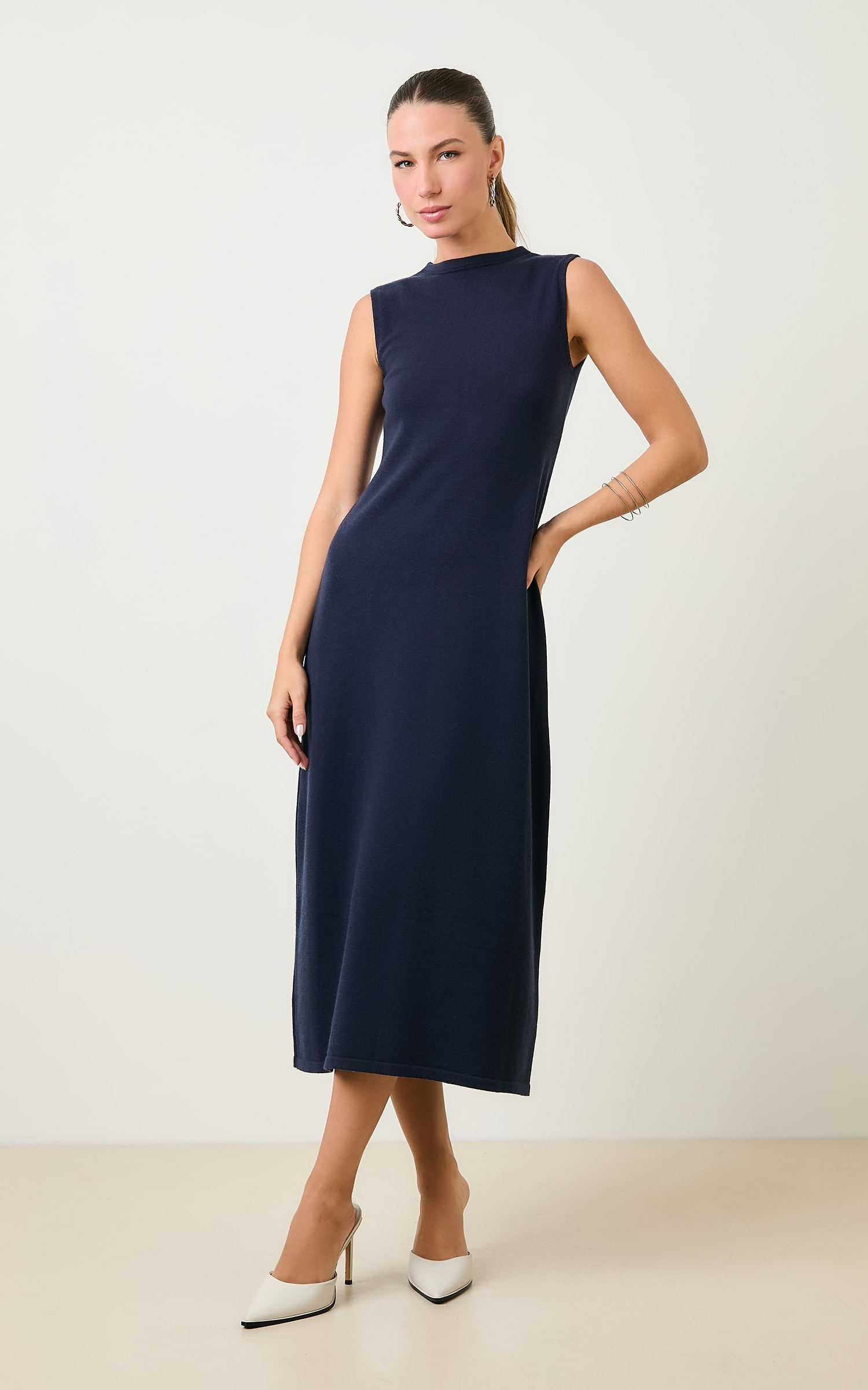 Vestido New Reto Tricot Marinho
