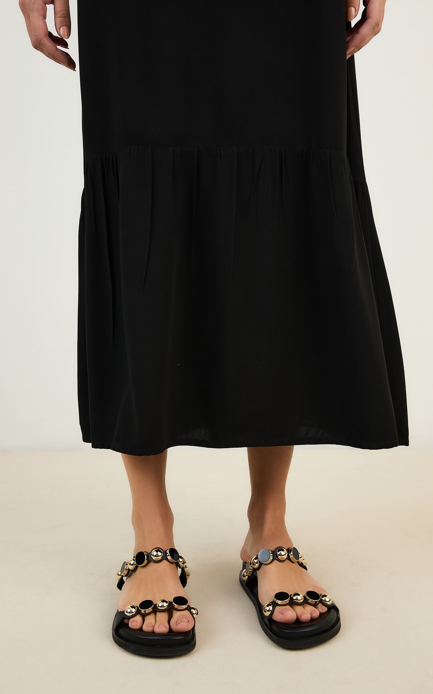 Vestido Pala Bordada Preto