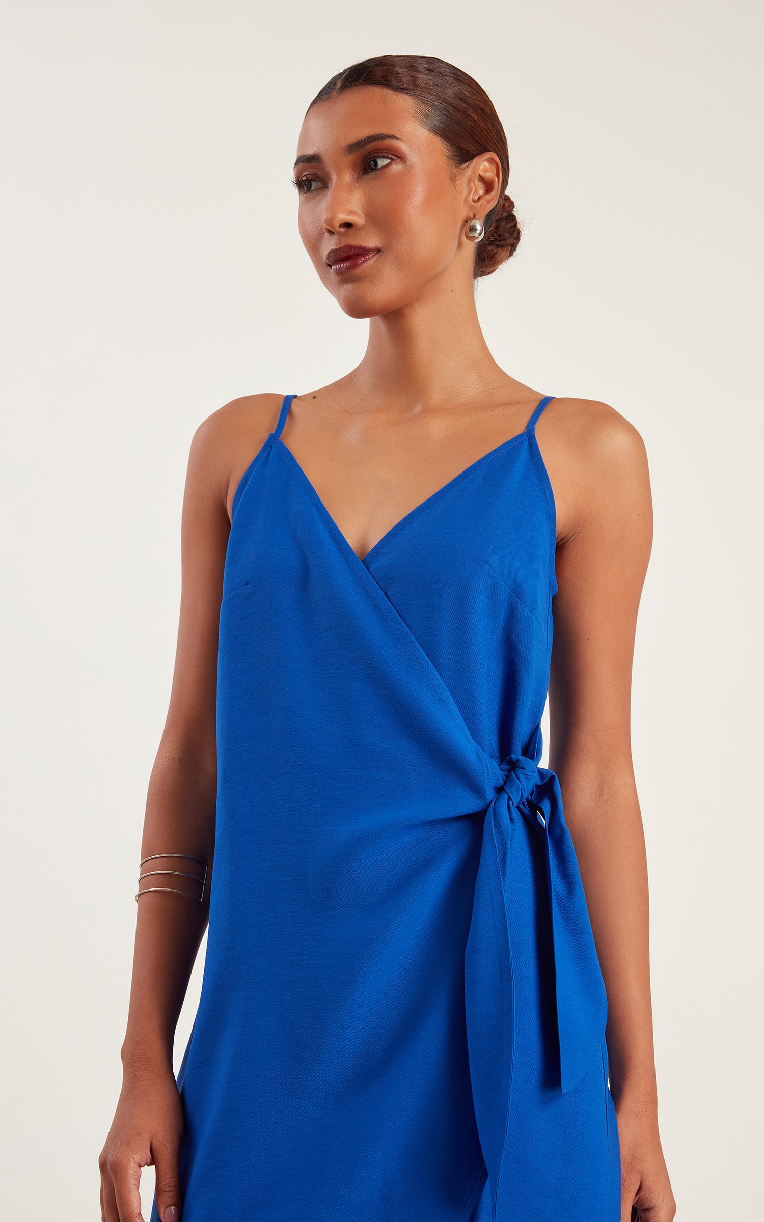 Vestido Petit Transpassado Azul Royal