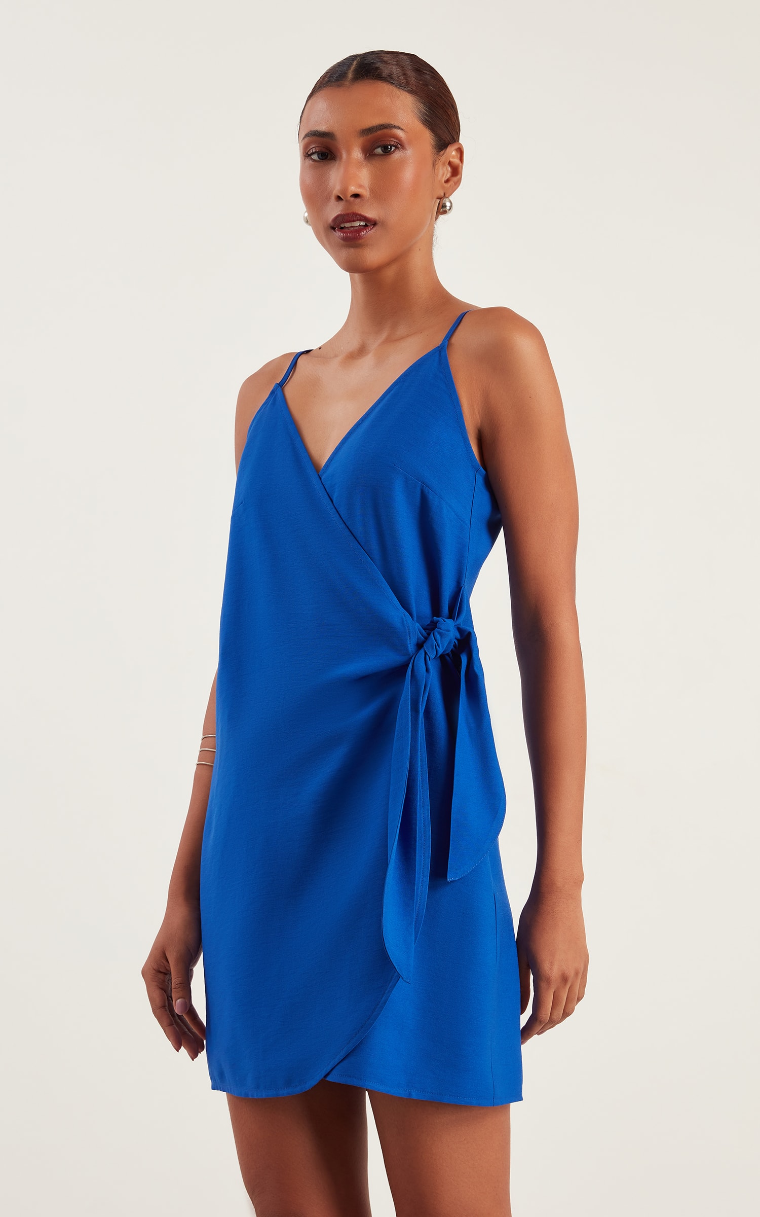 Vestido Petit Transpassado Azul Royal