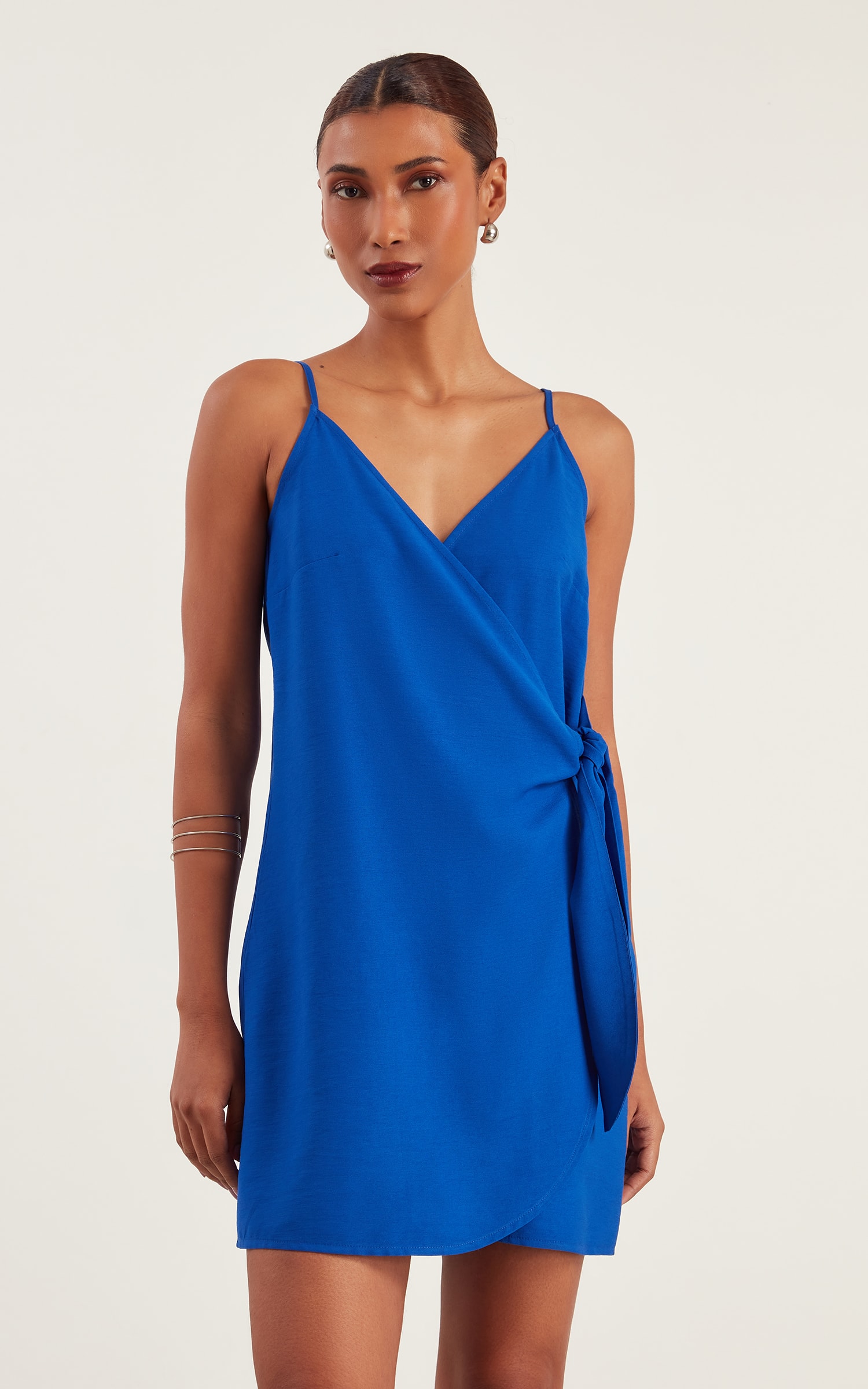 Vestido Petit Transpassado Azul Royal