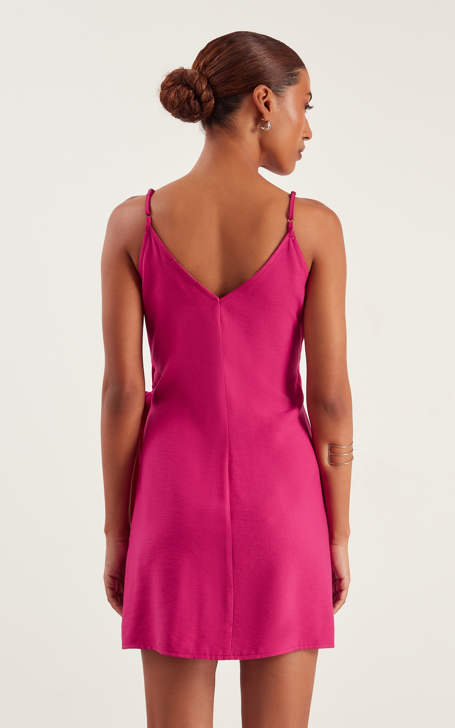 Vestido Petit Transpassado Fúcsia