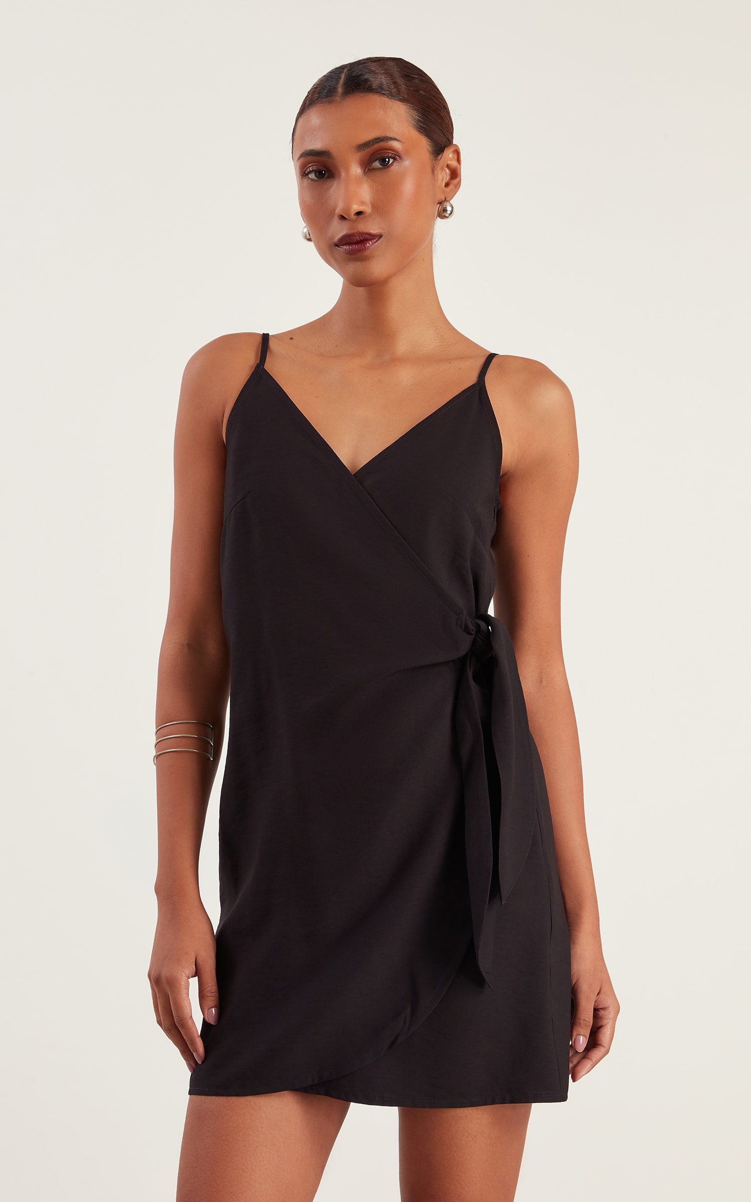 Vestido Petit Transpassado Preto