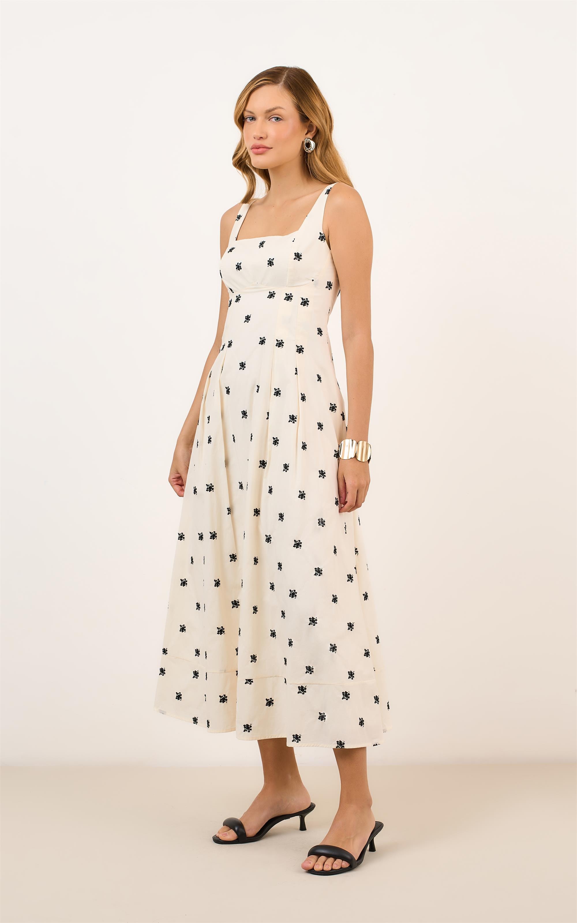 Vestido Pregas Florian Off White