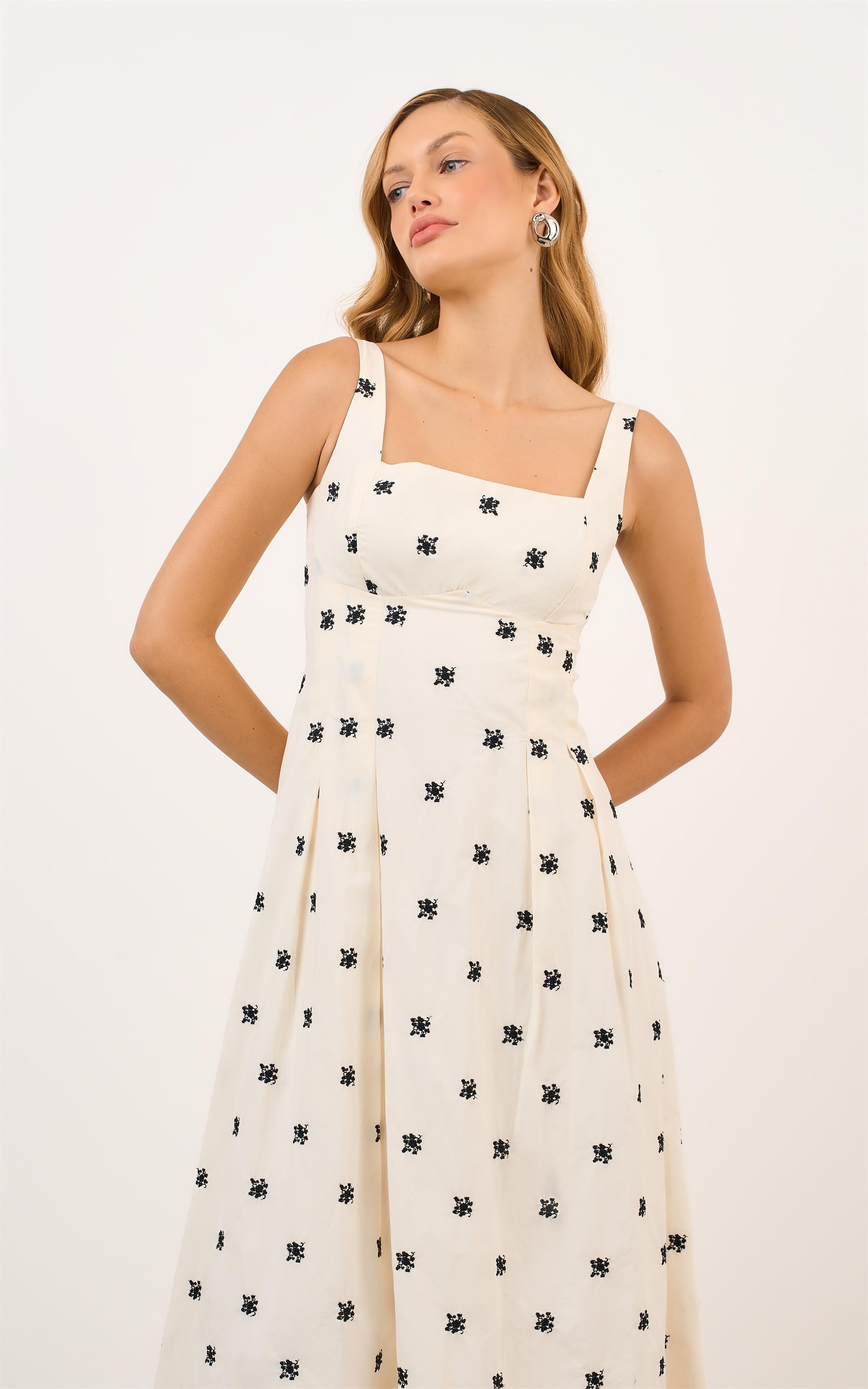 Vestido Pregas Florian Off White